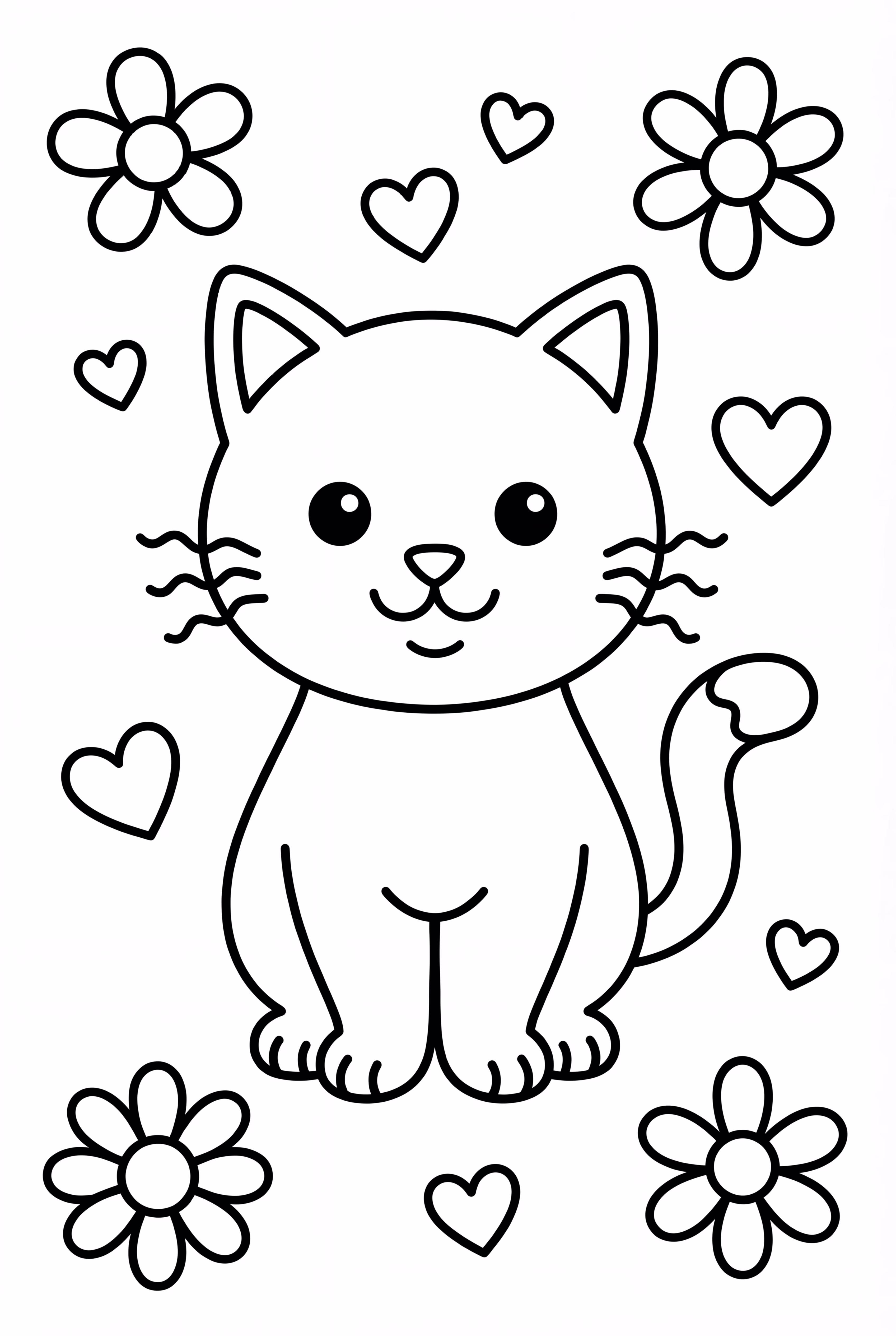 带爱心和花朵的小宝宝动物