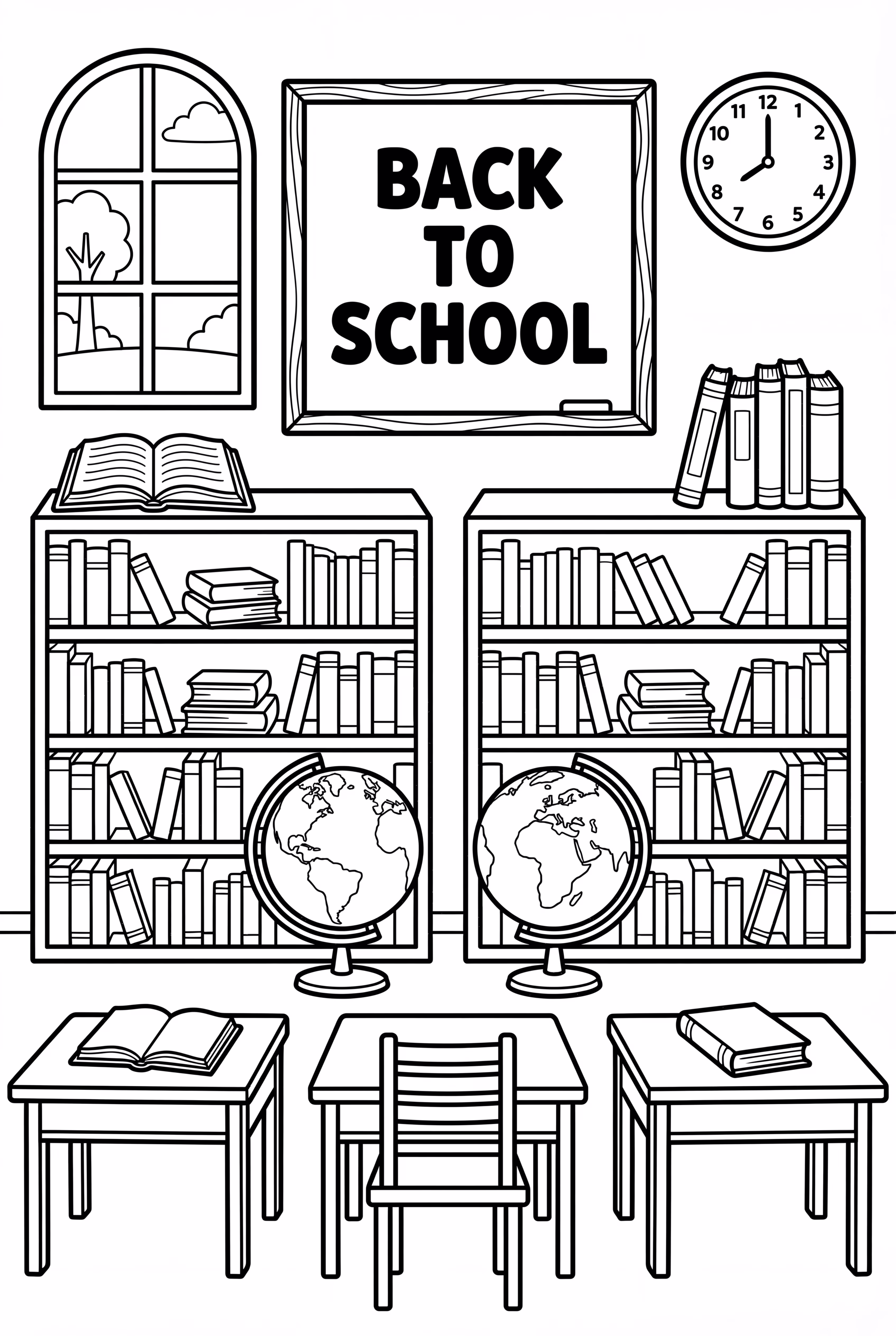 A Back to School Library Full of Books