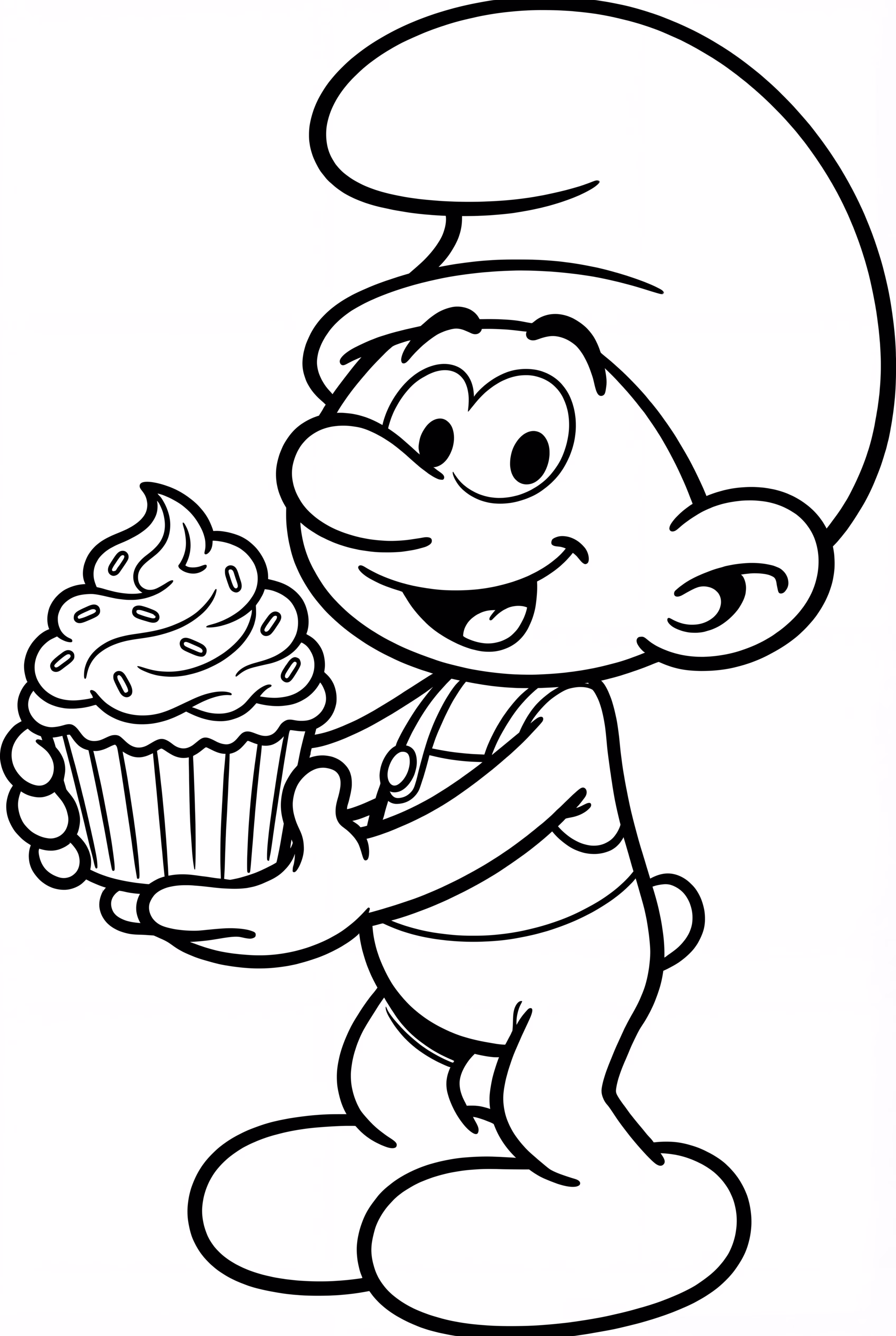 A Baker Smurf With A Cupcake