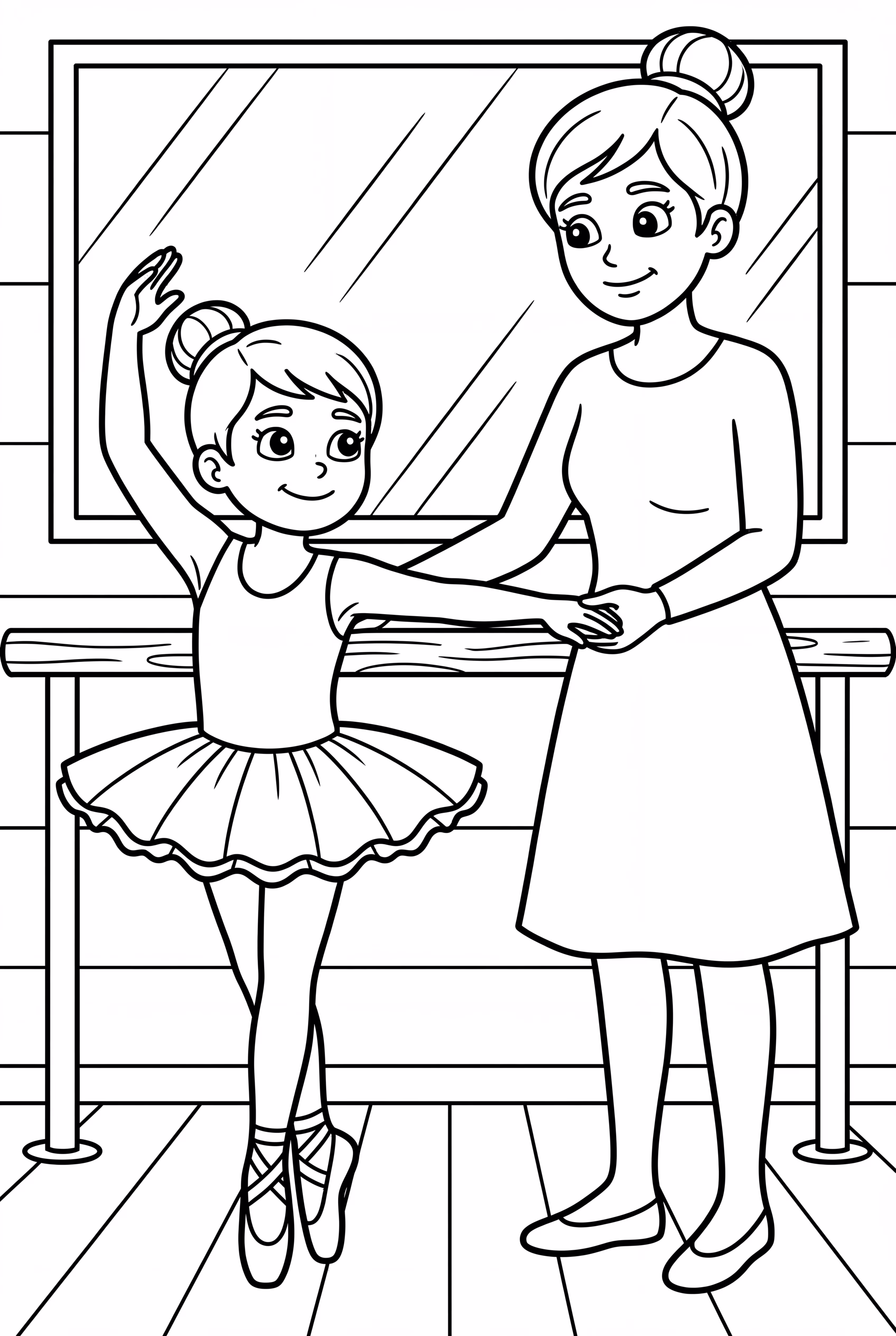 Eine Ballerina und ihre Tanzlehrerin