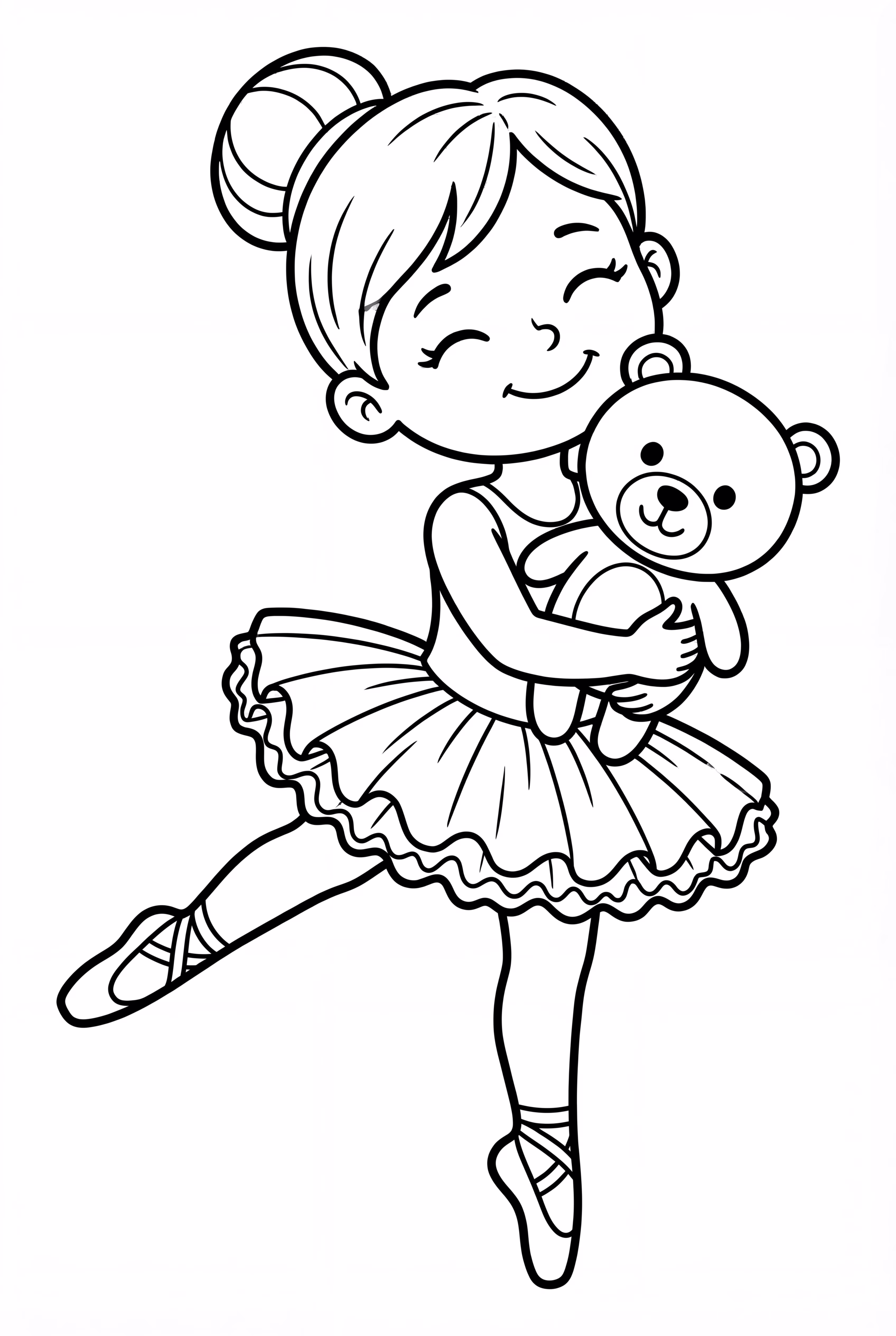 A Ballerina and Her Teddy Bear