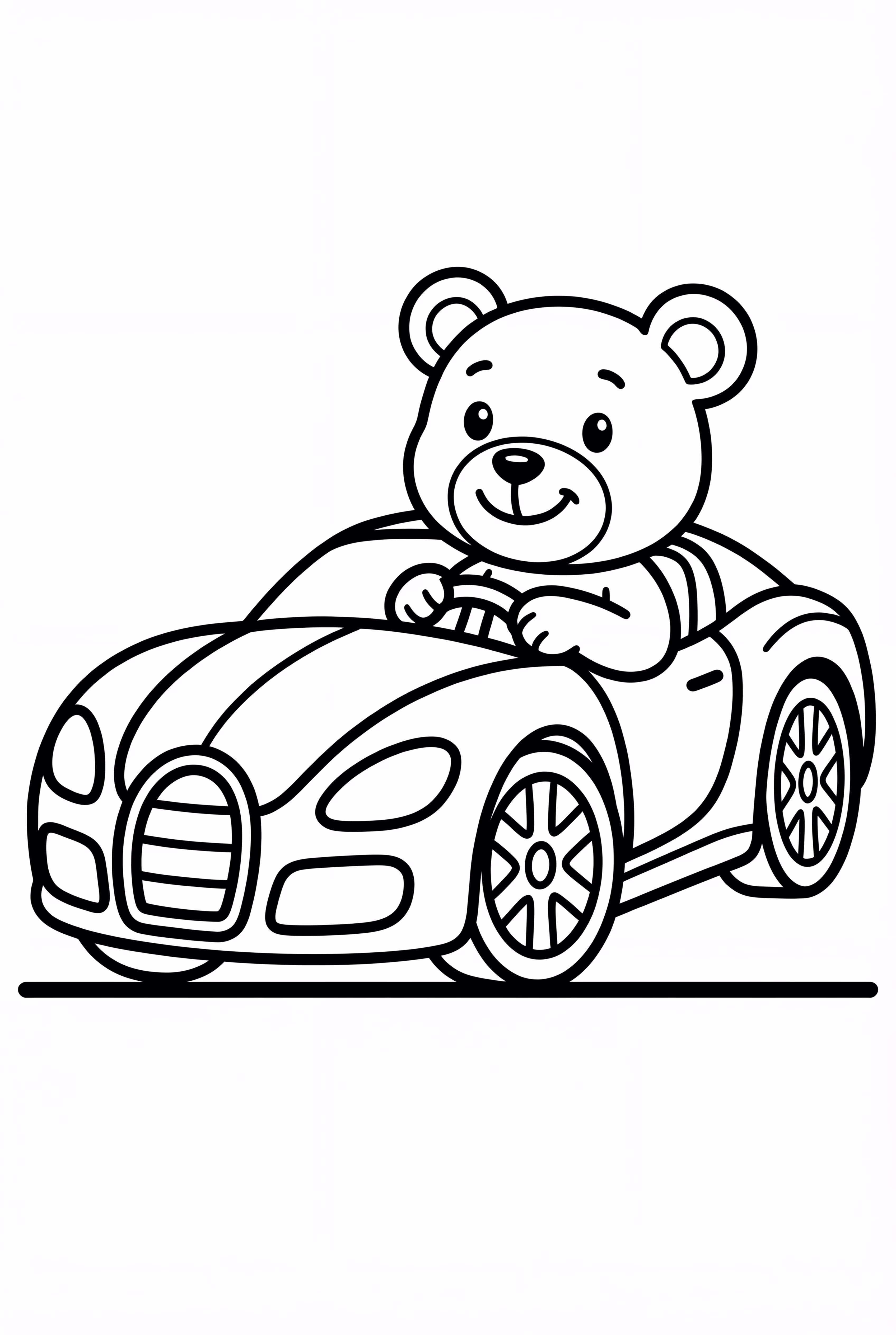 A Bear Driving A Bugatti