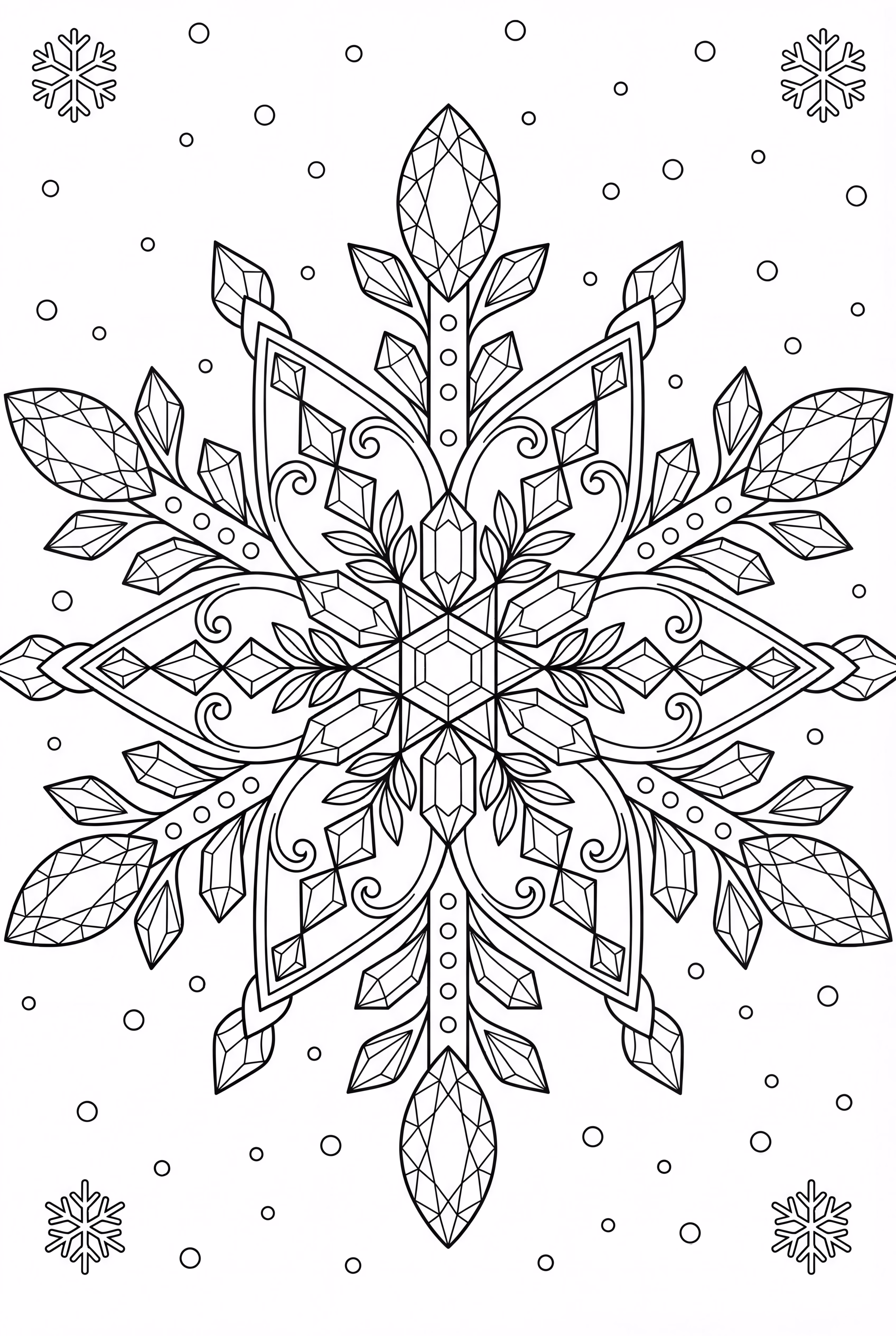 Un hermoso copo de nieve con joyas