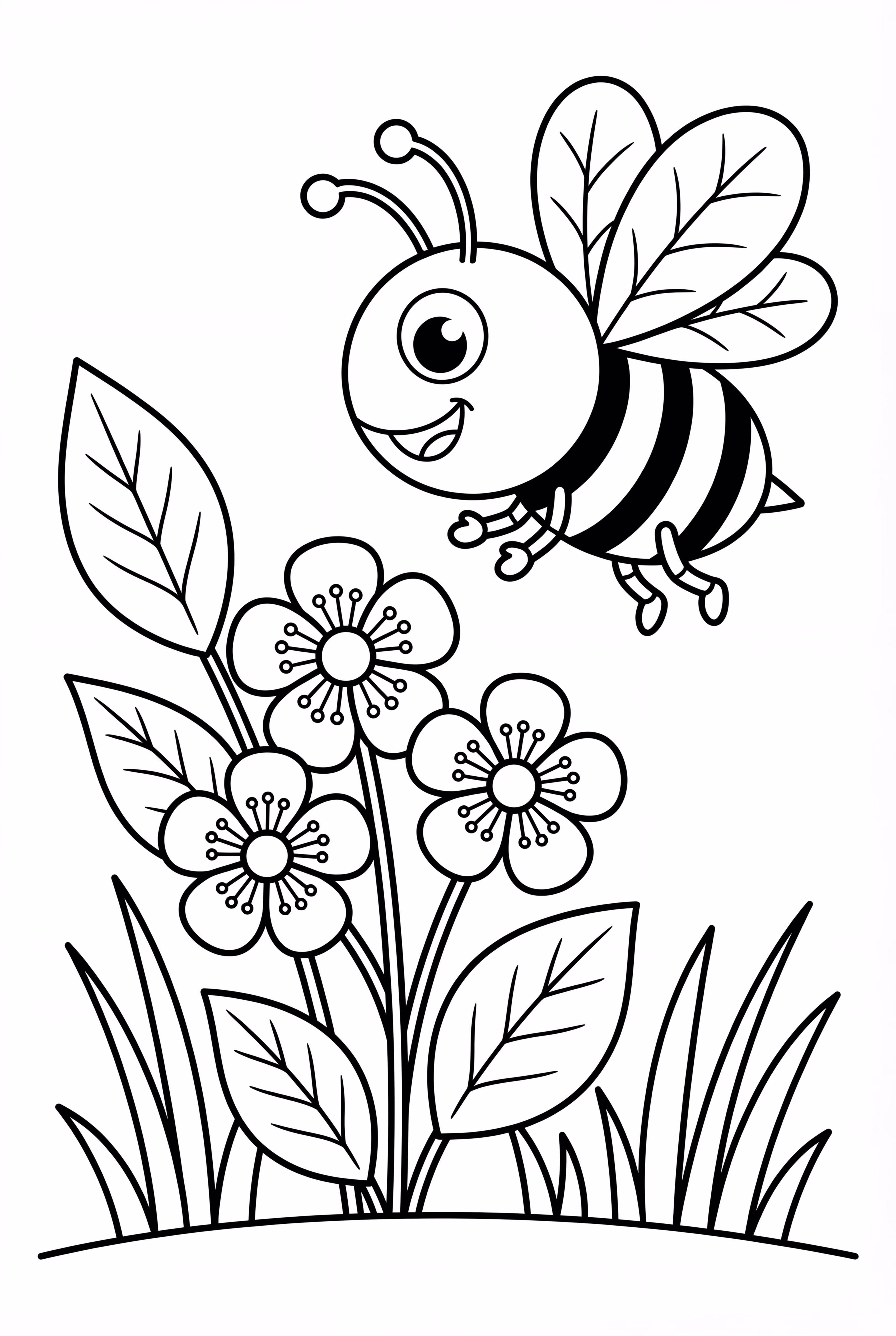 Una abeja polinizando flores de primavera