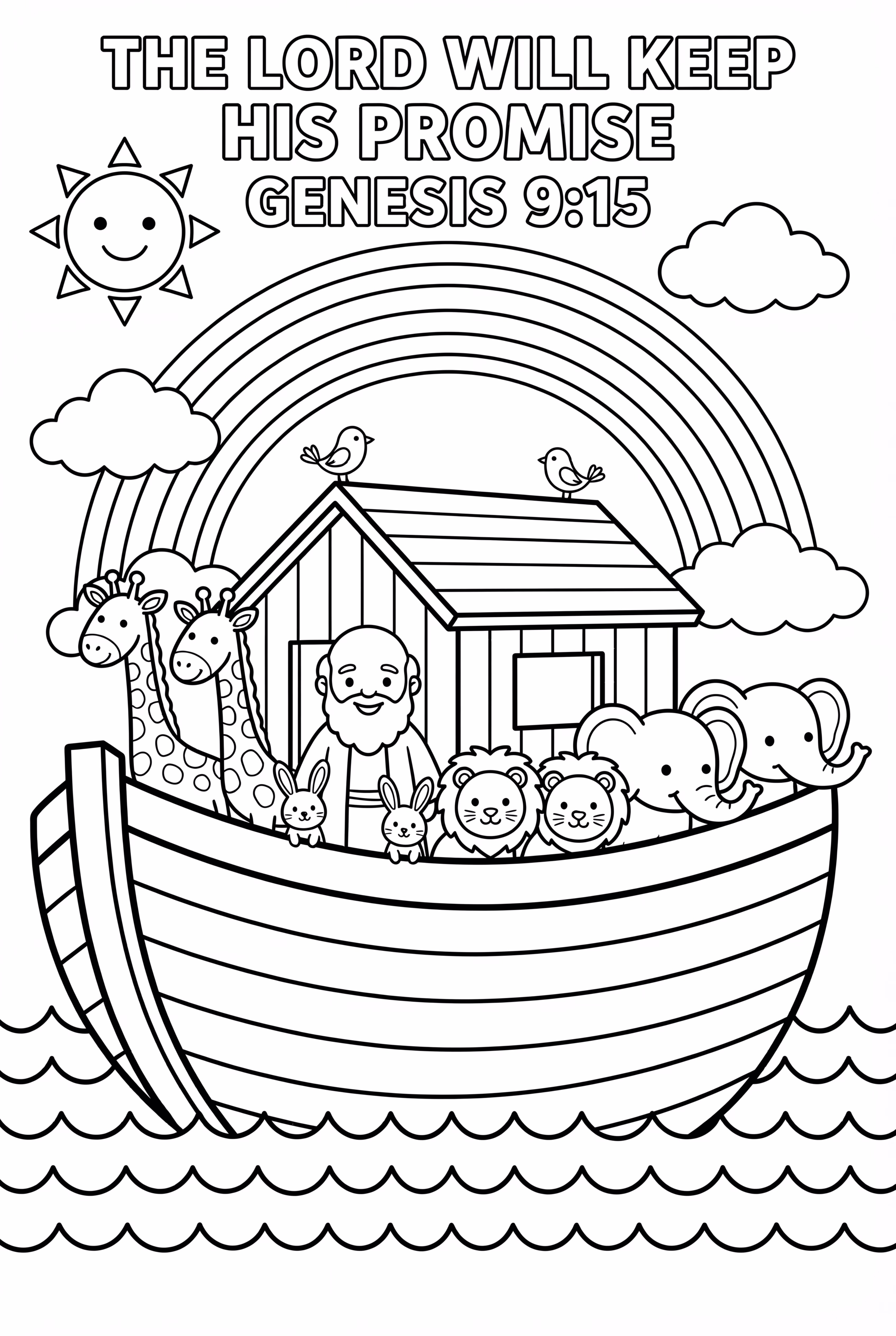 A Bible Verse With Noah's Ark On The Water
