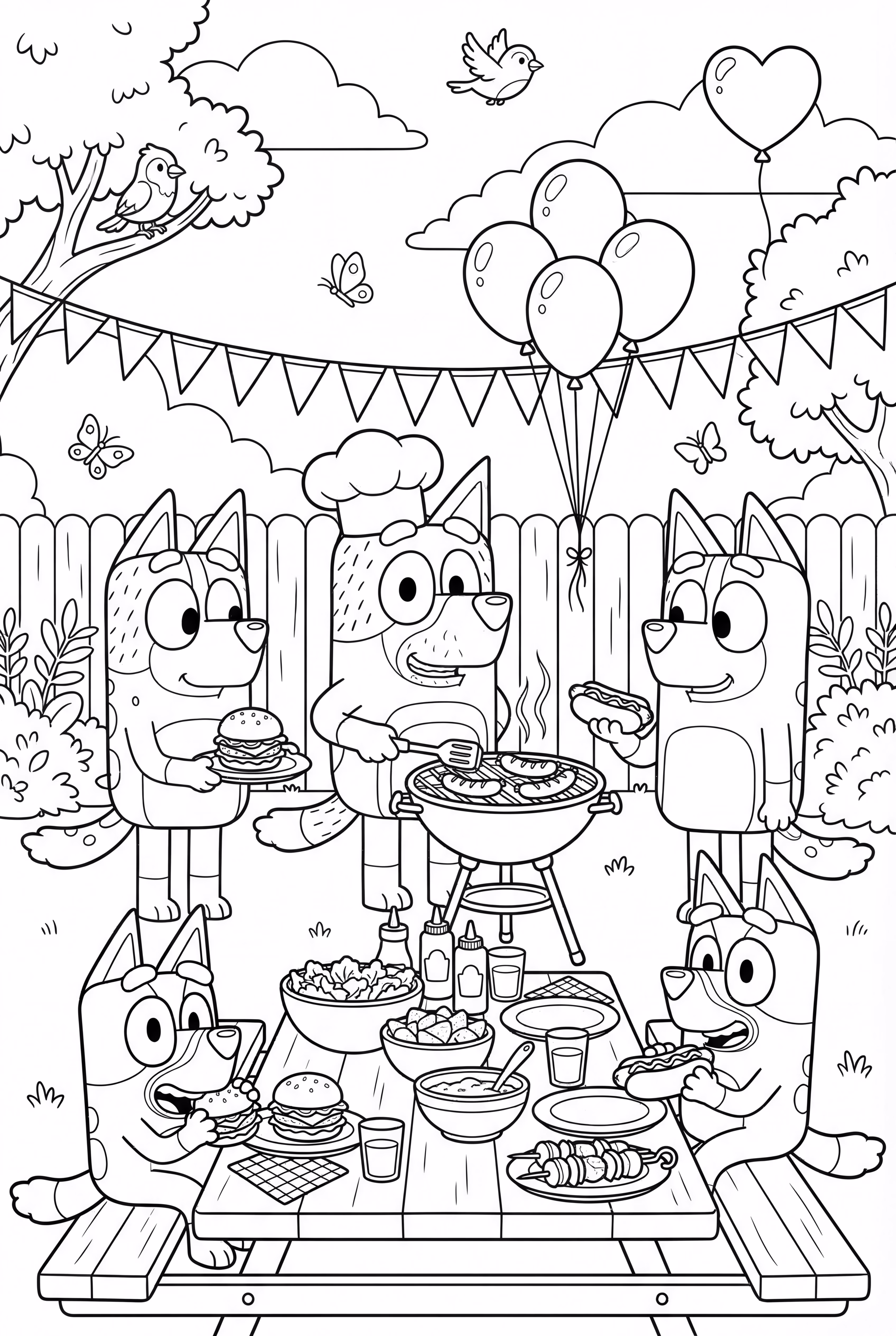 빅 블루이 가족 바비큐 파티