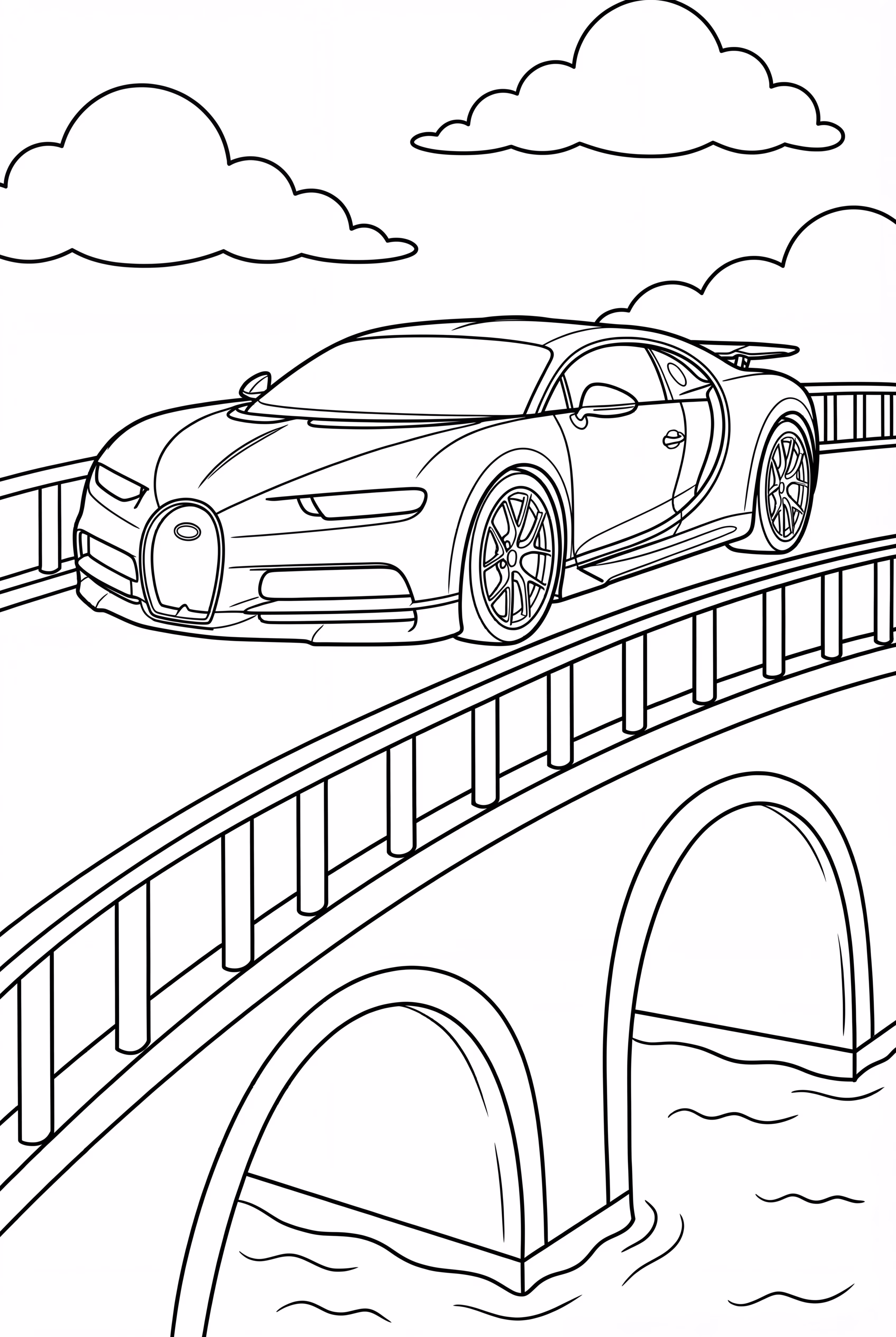 A Bugatti Driving Over A Bridge