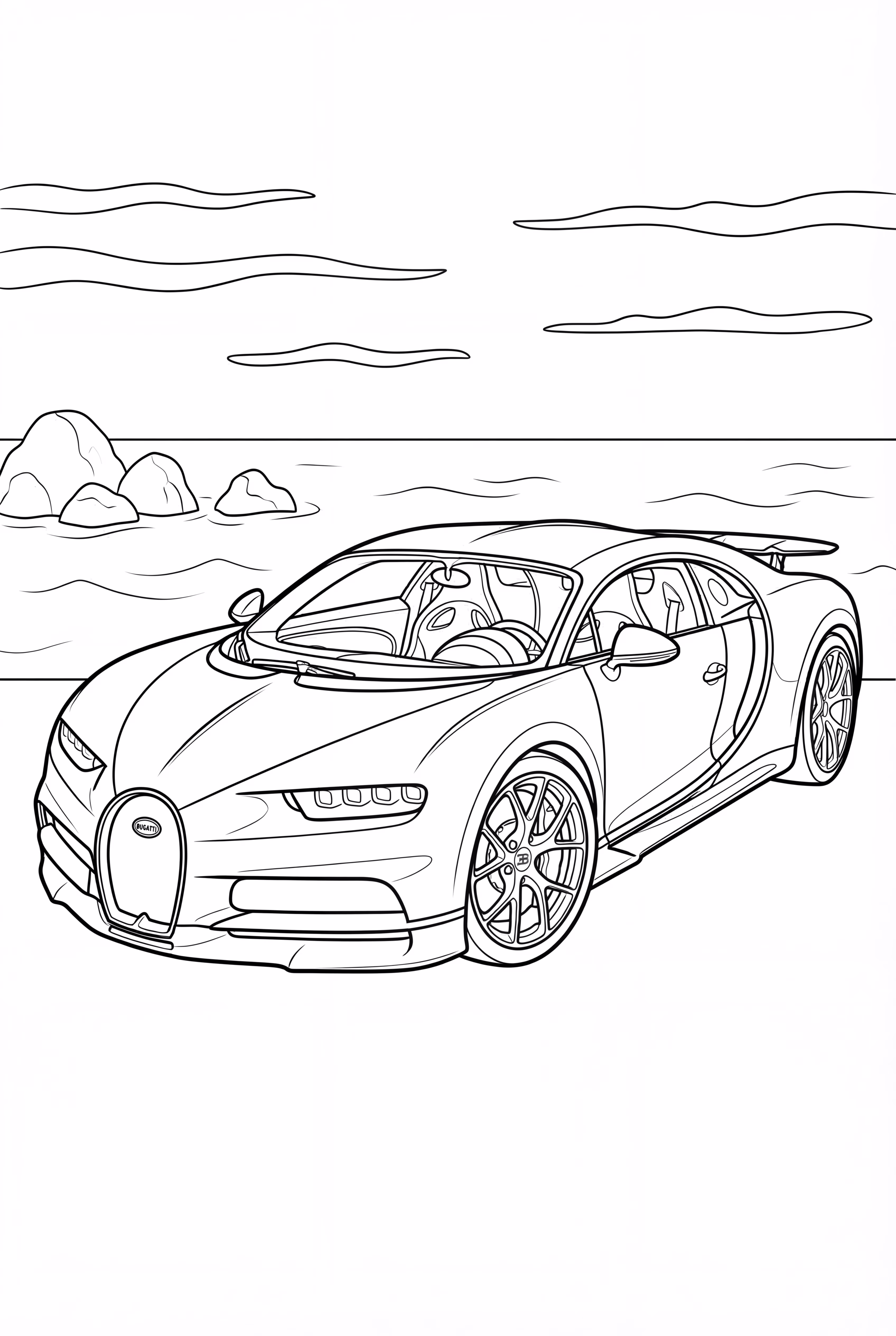 A Bugatti Near The Ocean