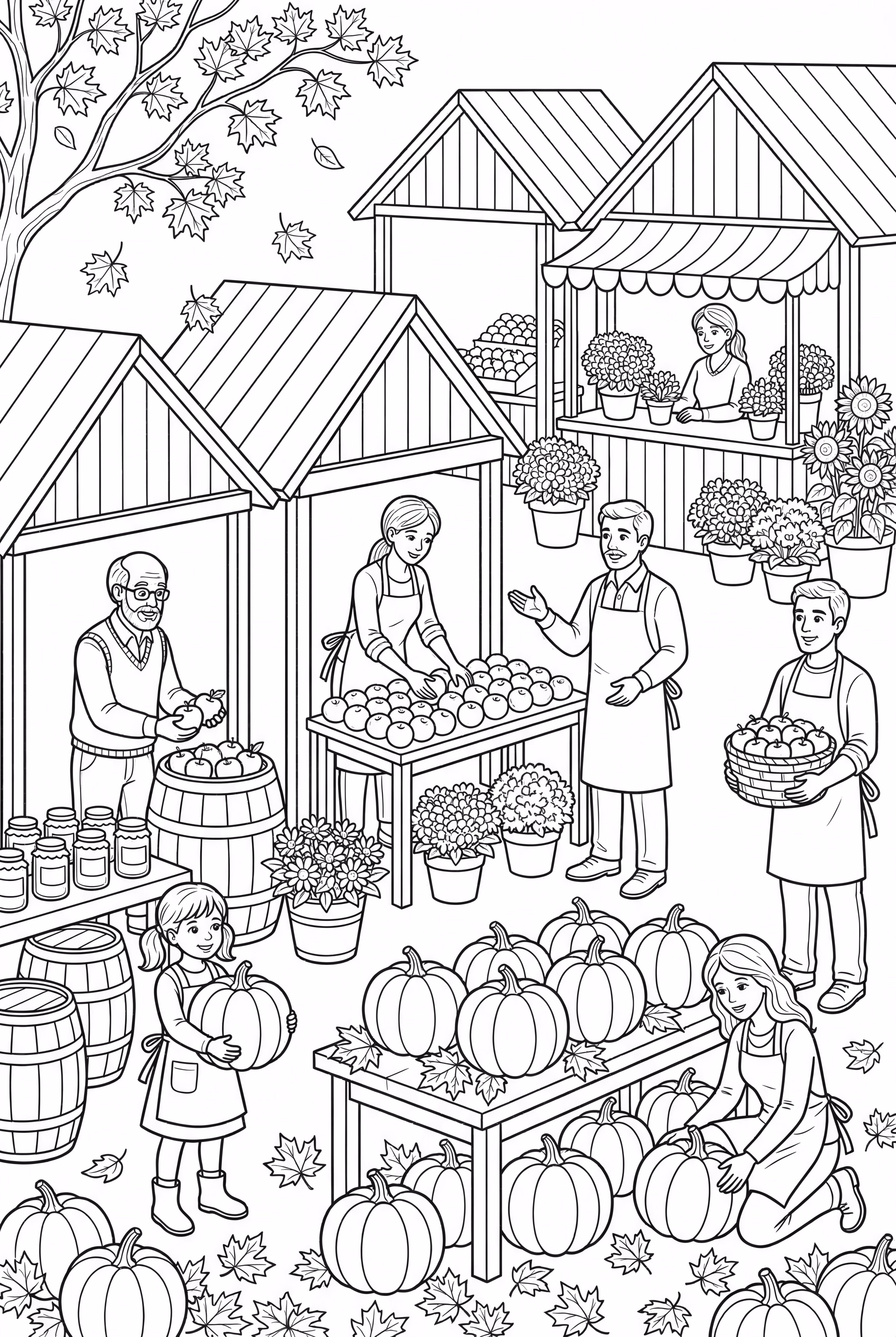 A Bustling Autumn Fall Farmers Market