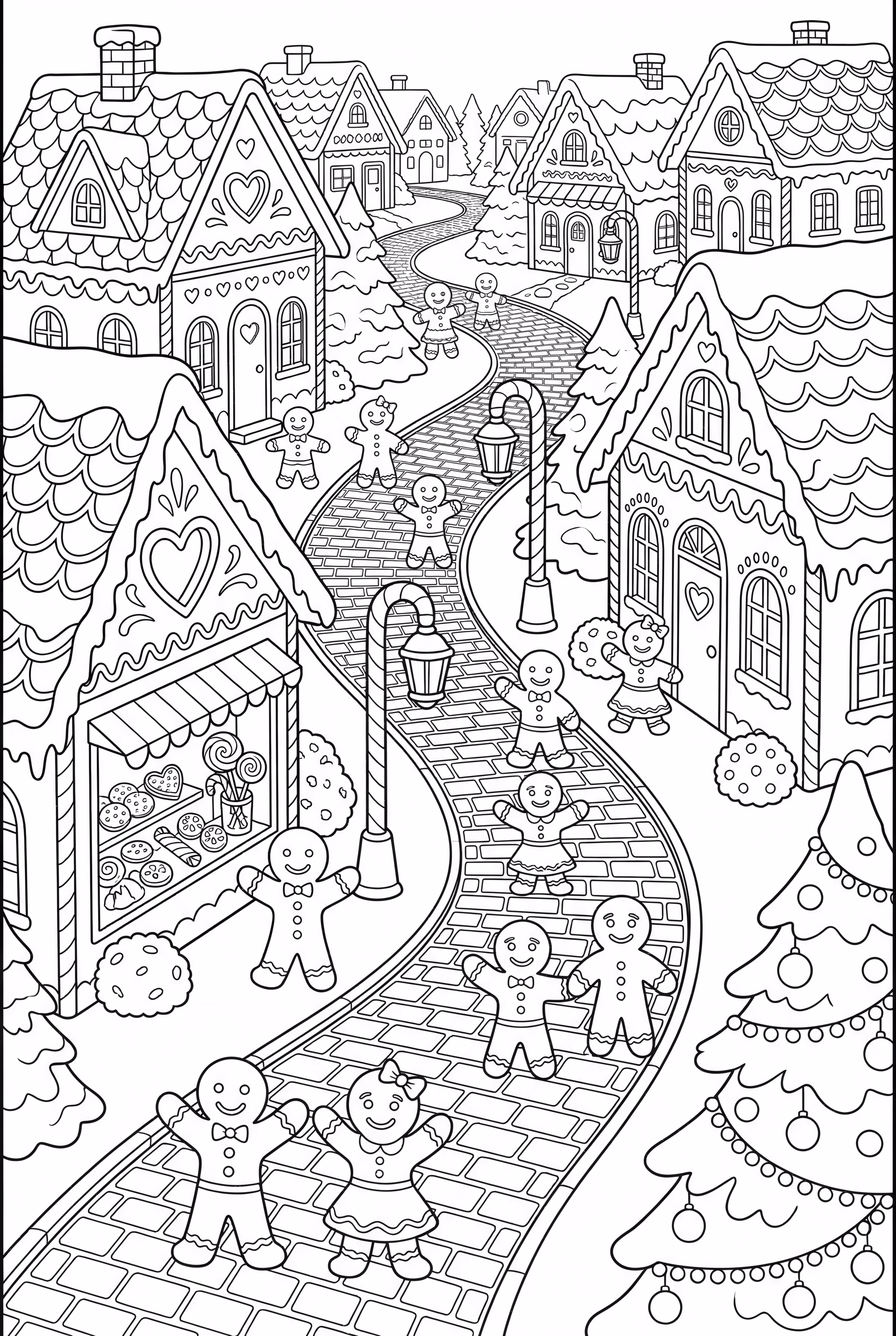 Una Plaza Bulliciosa de Casitas de Pan de Jengibre