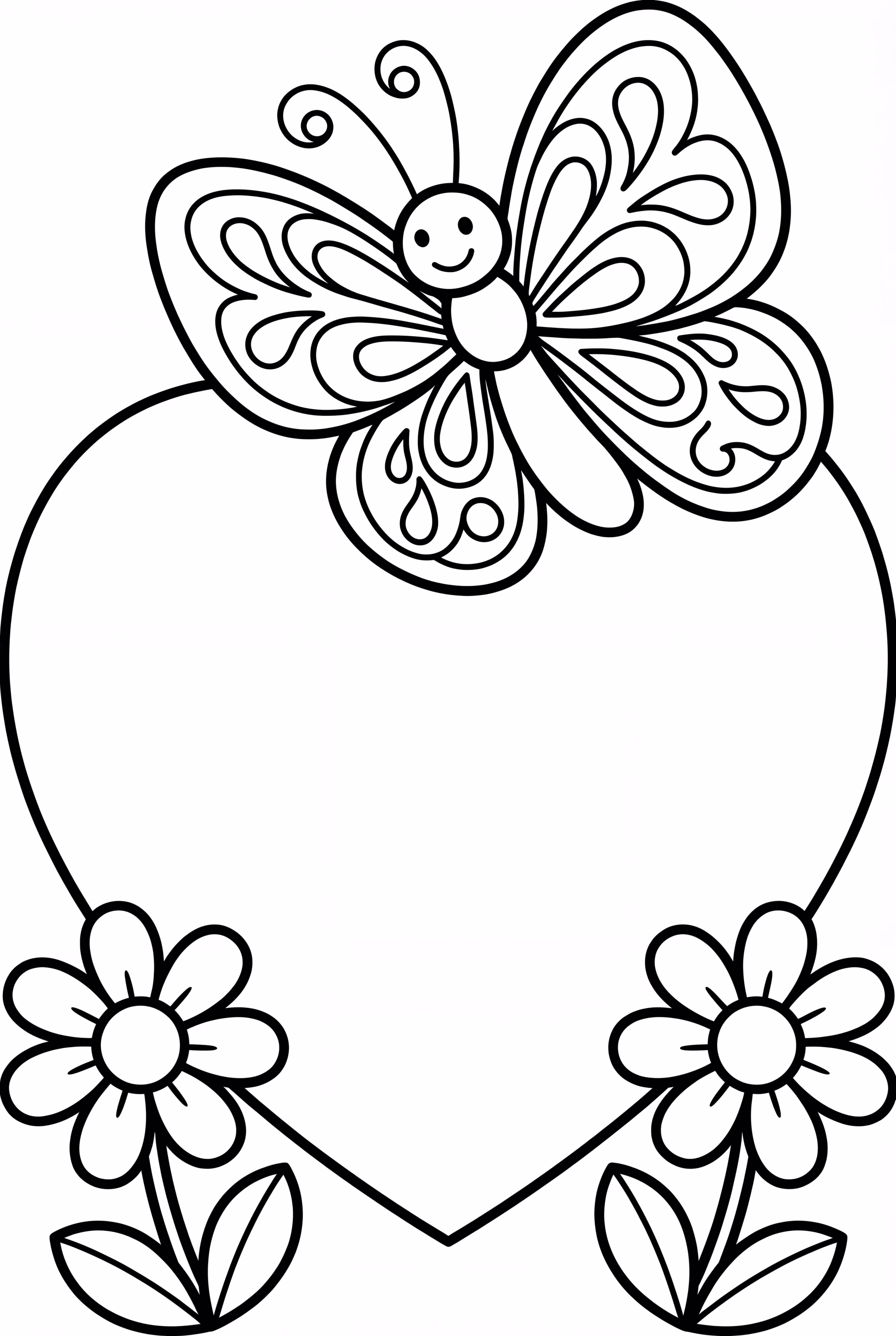 A Butterfly On Hearts and Flowers