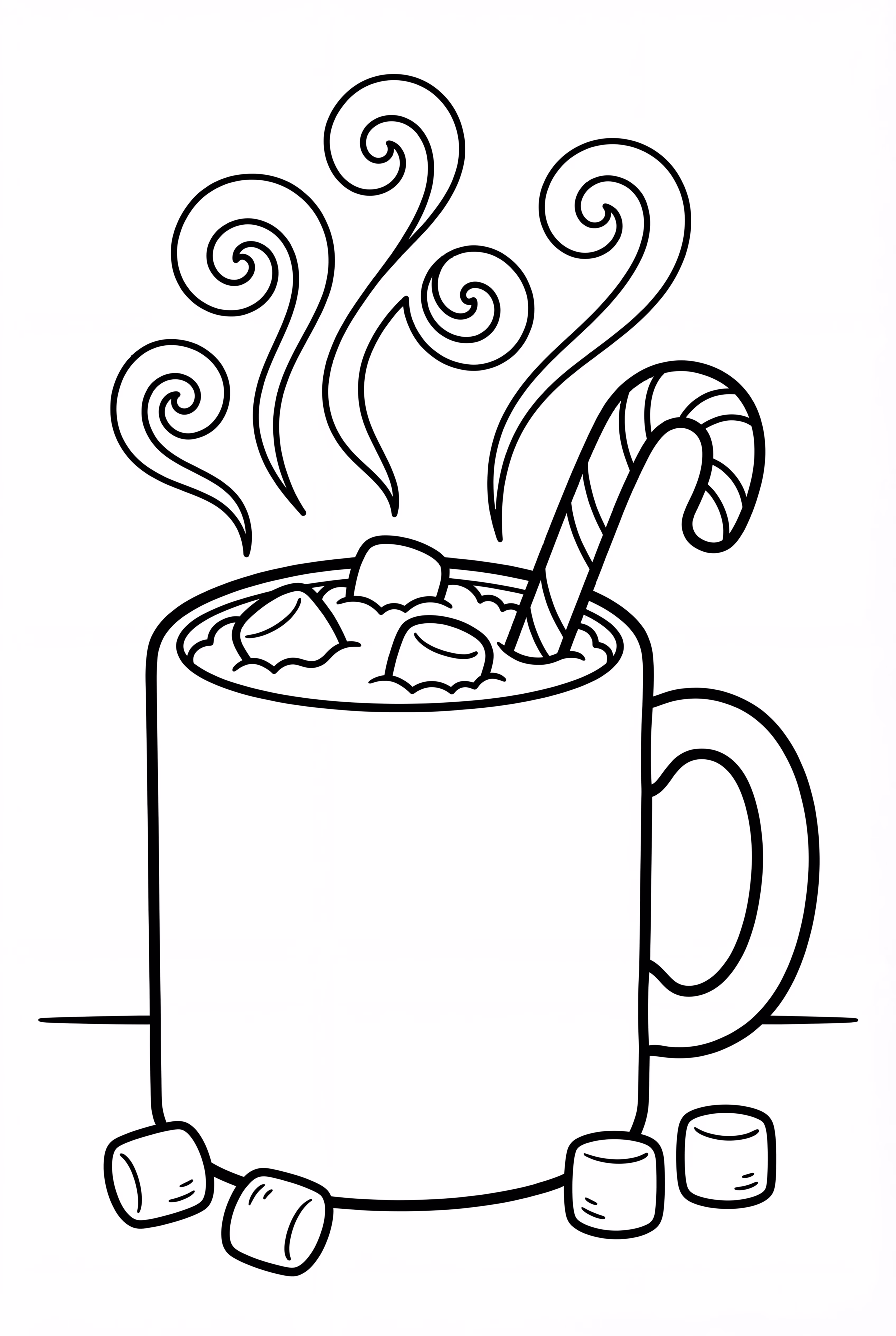 A Candy Cane In A Mug Of Hot Cocoa