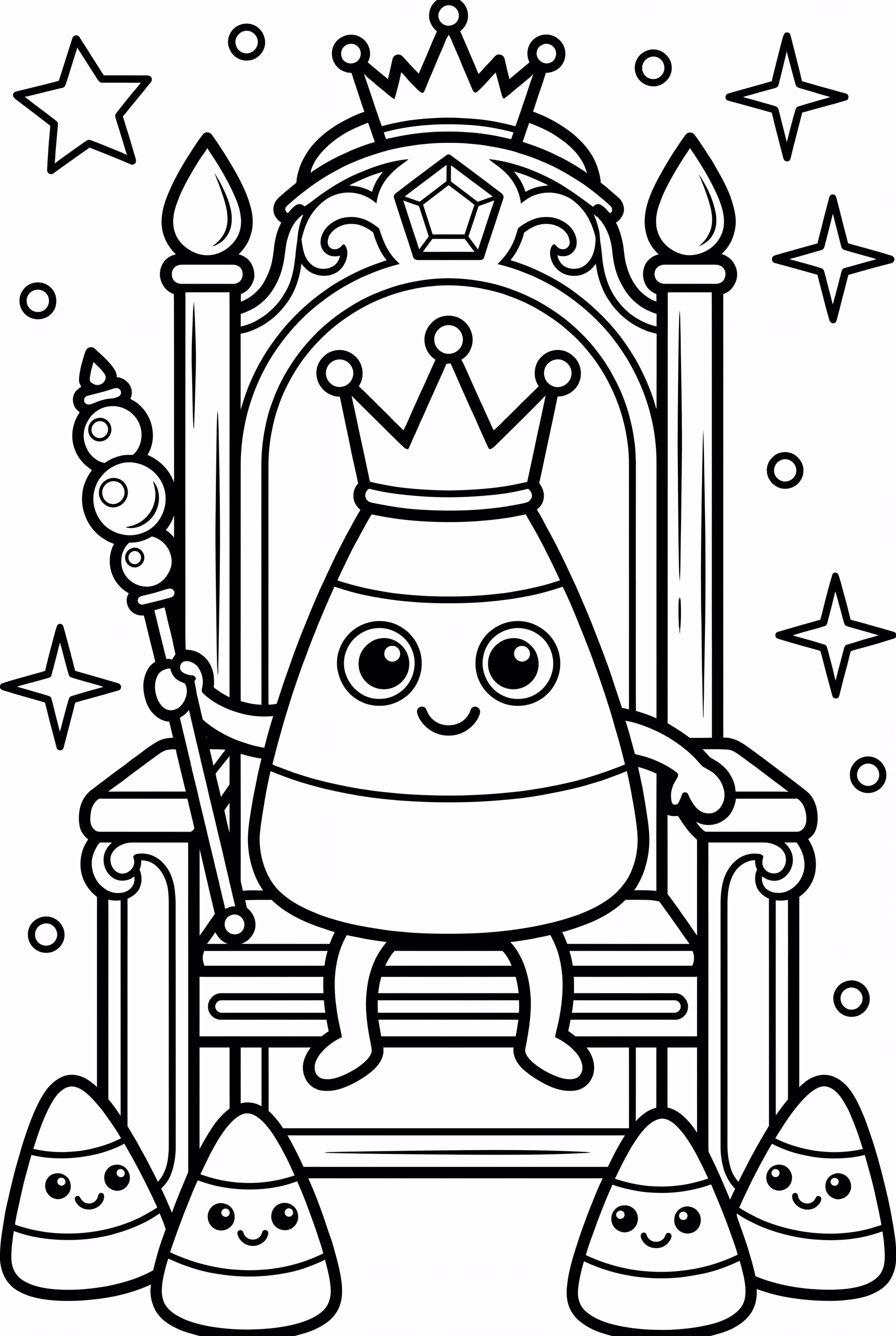 A Candy Corn King On A Throne
