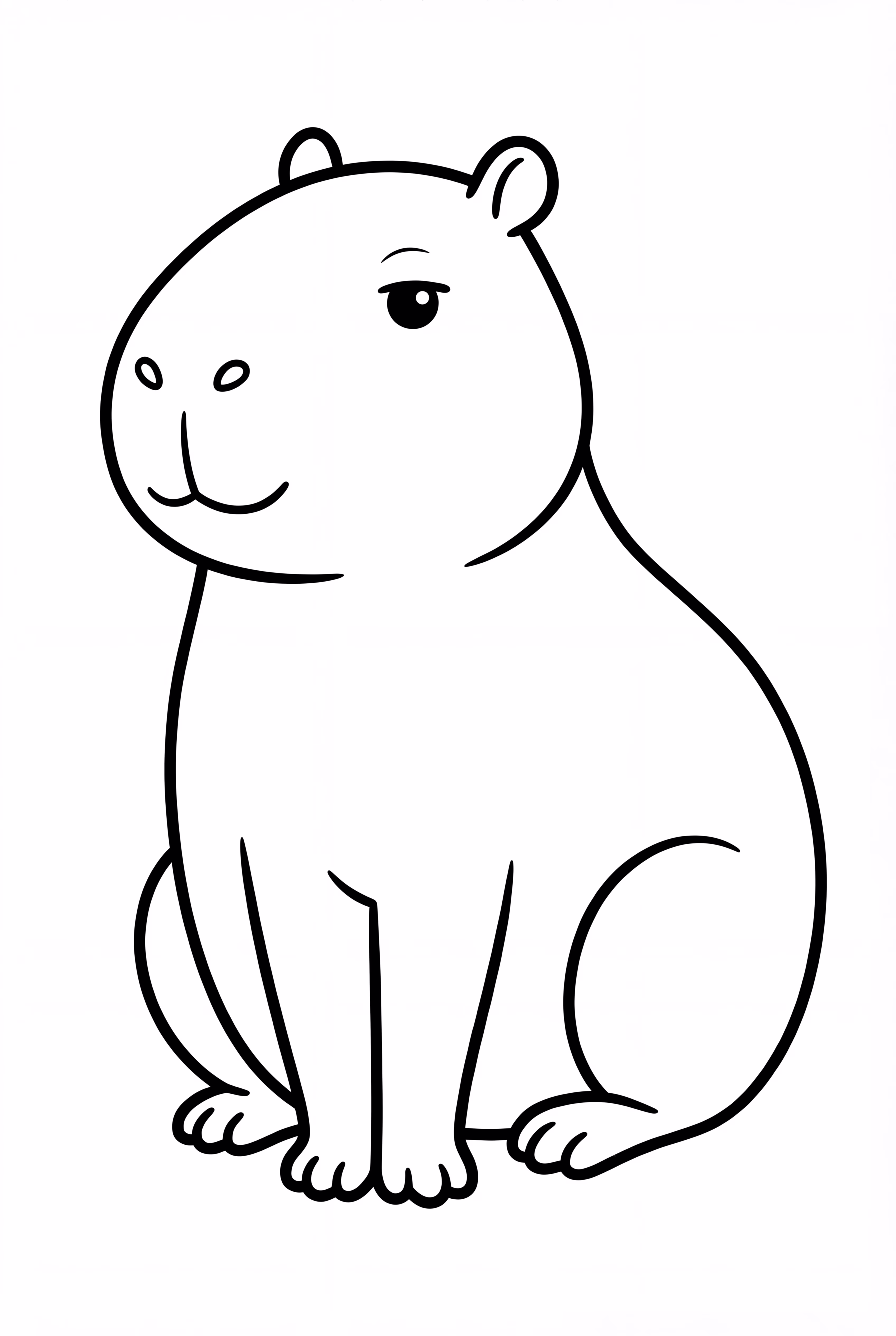 A Capybara Sitting Peacefully