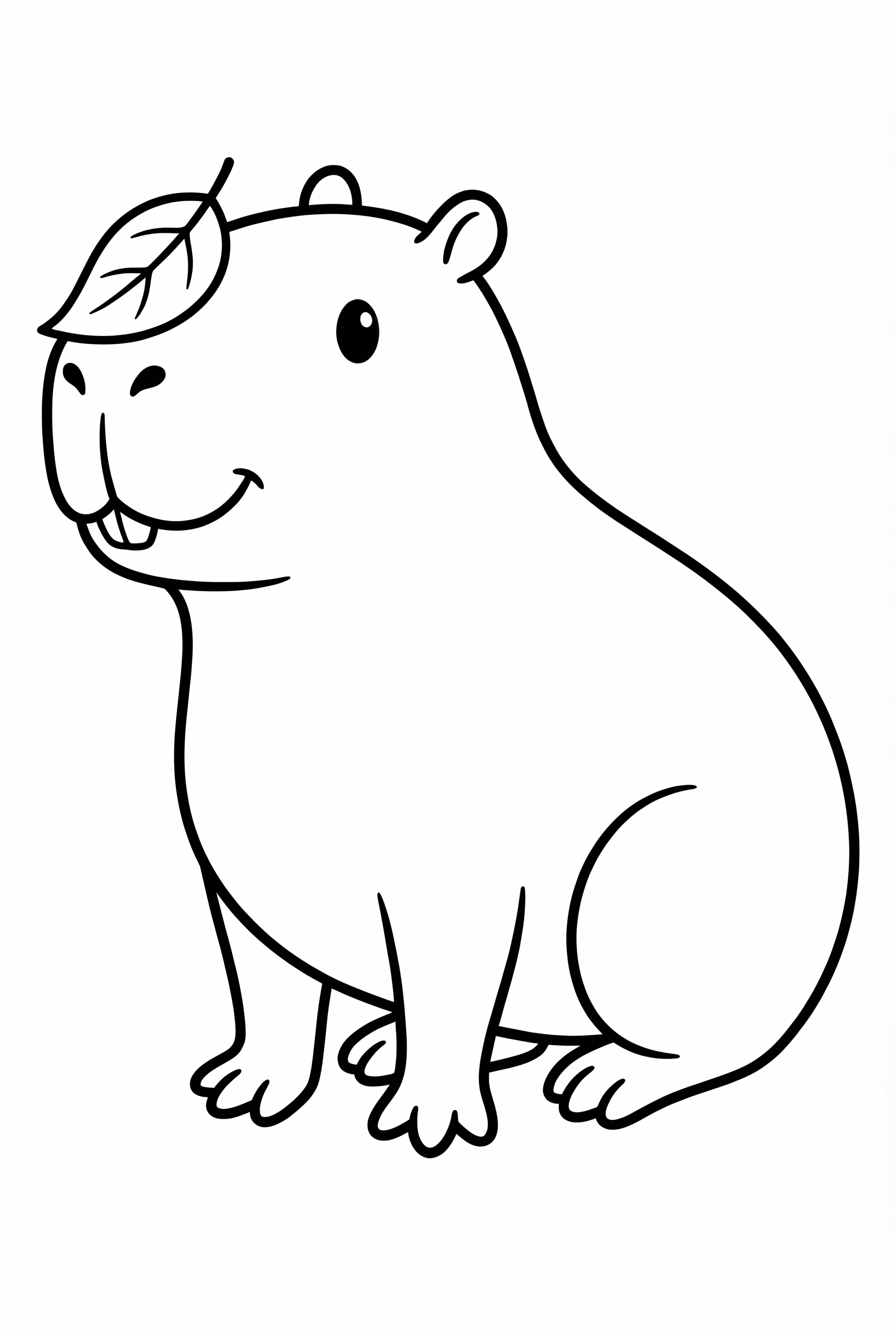 A Capybara With A Leaf On Its Nose