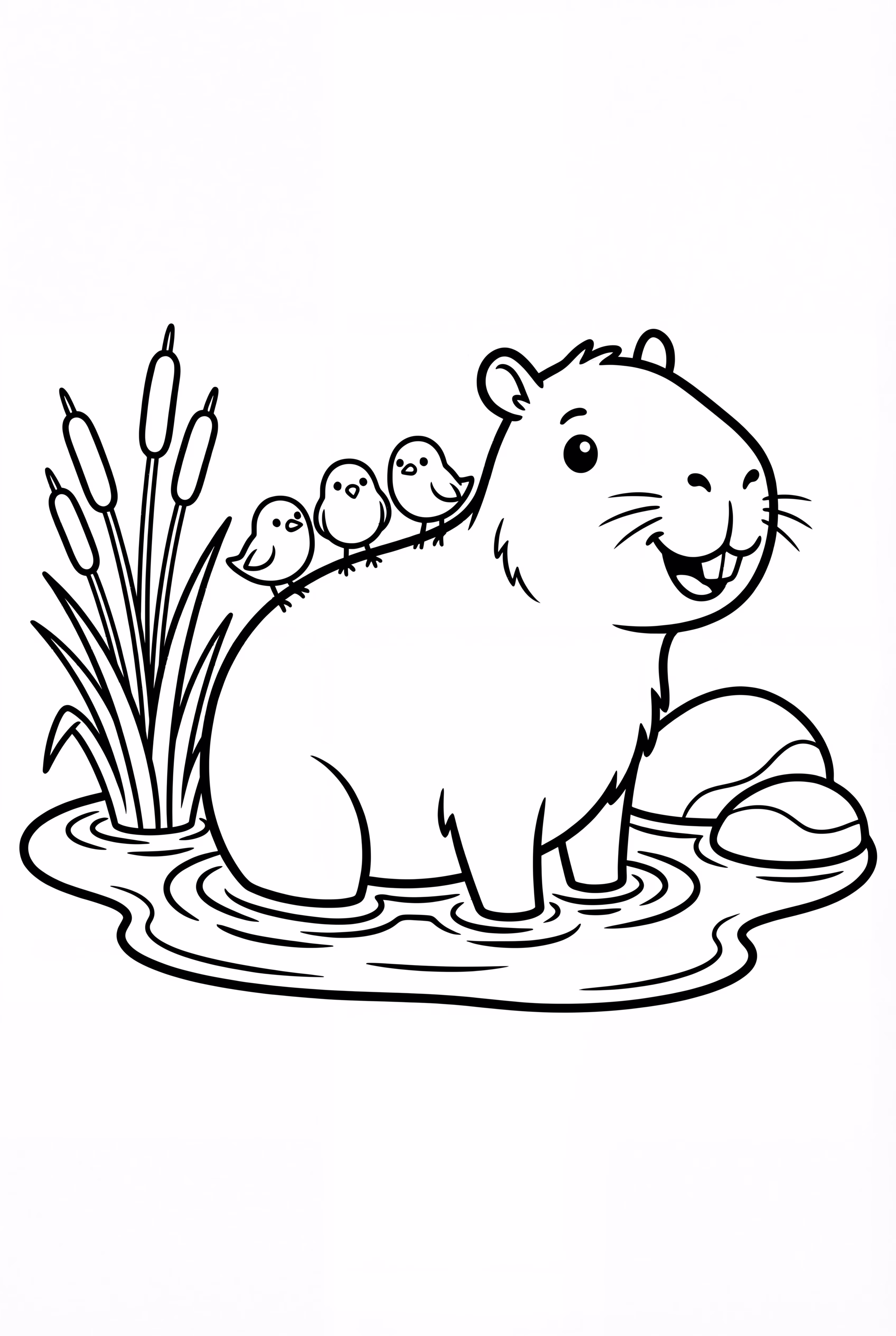 A Capybara With Birds On Its Back