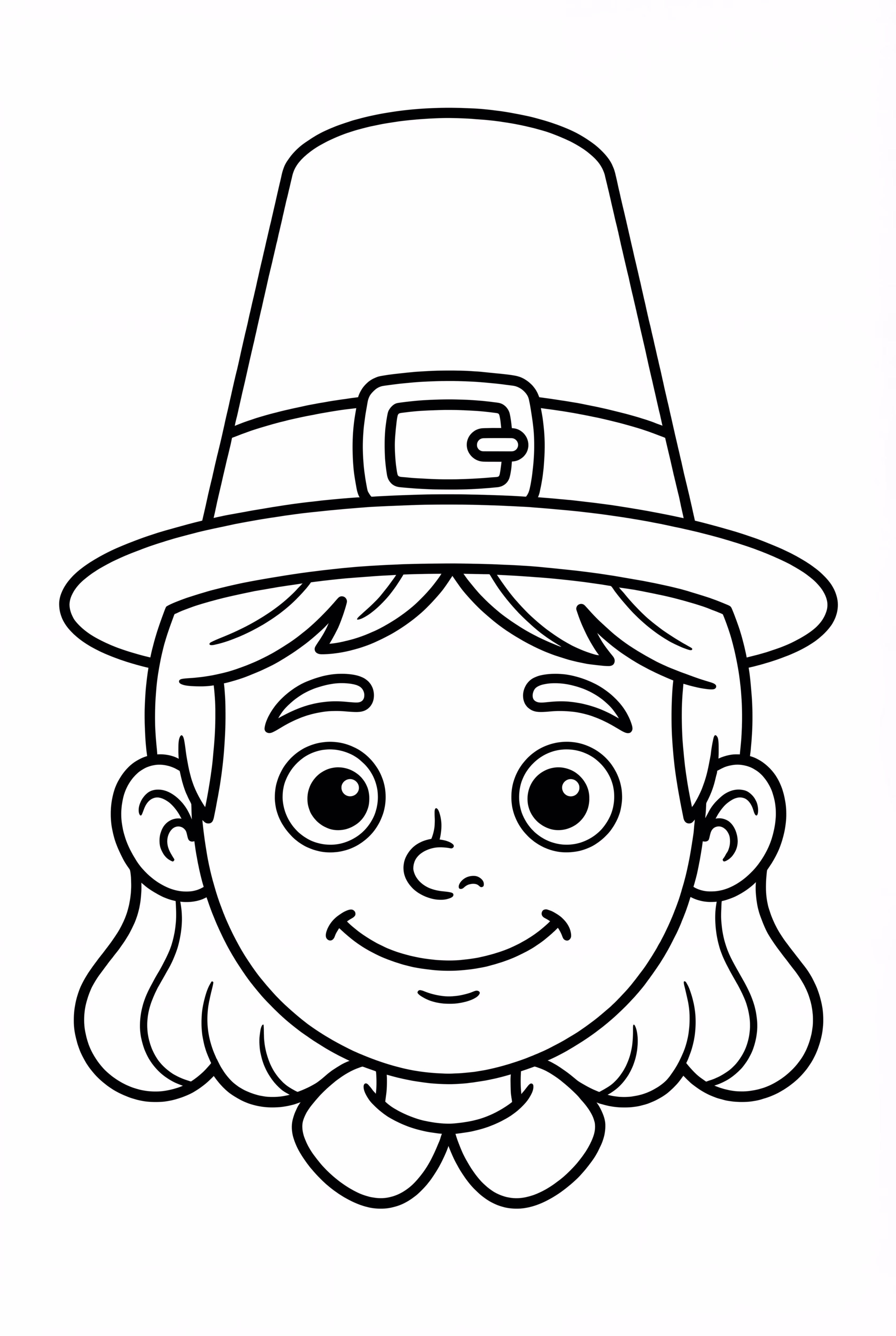 Una cara de peregrino en dibujos animados