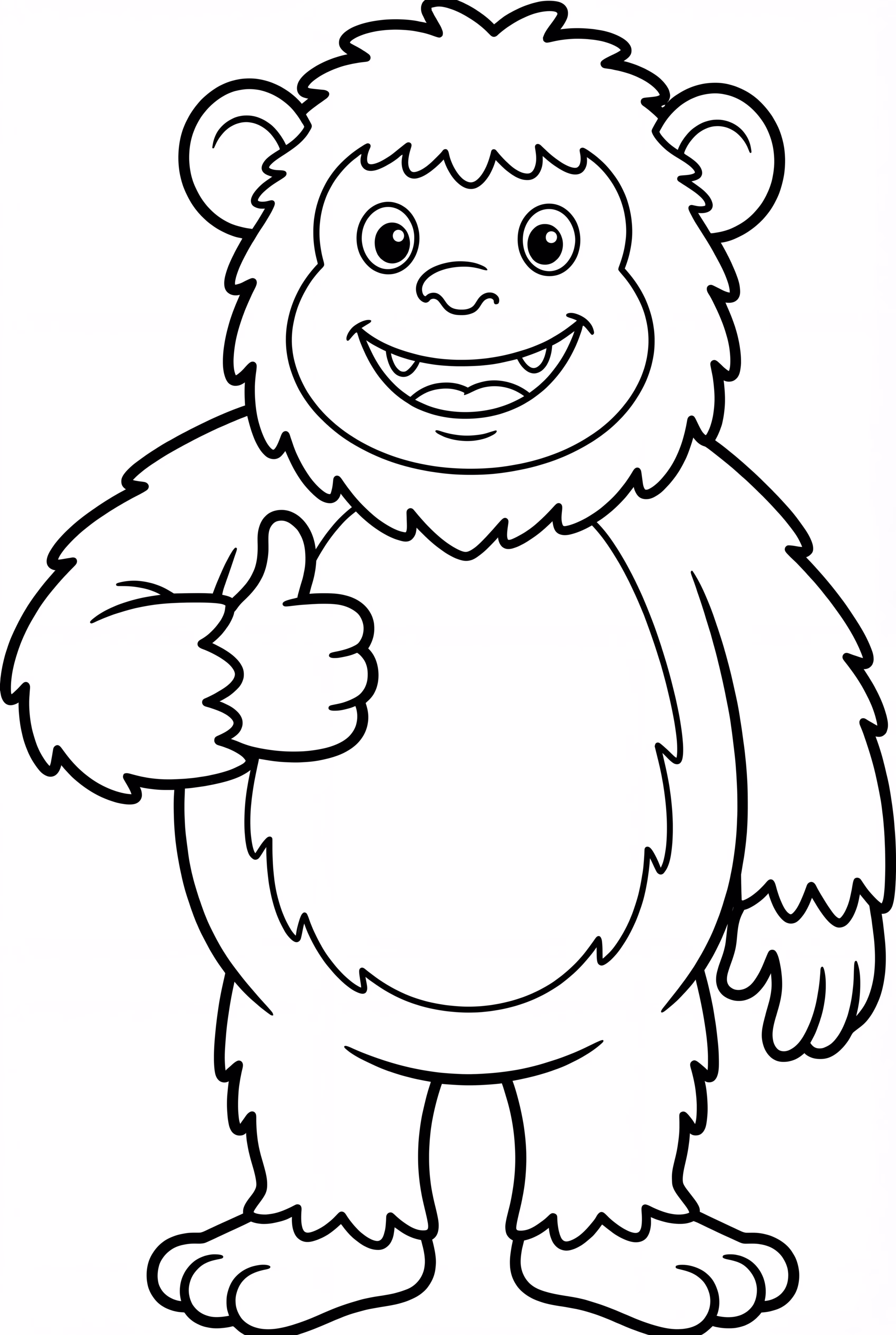 A Cartoon Yeti Giving A Thumbs Up