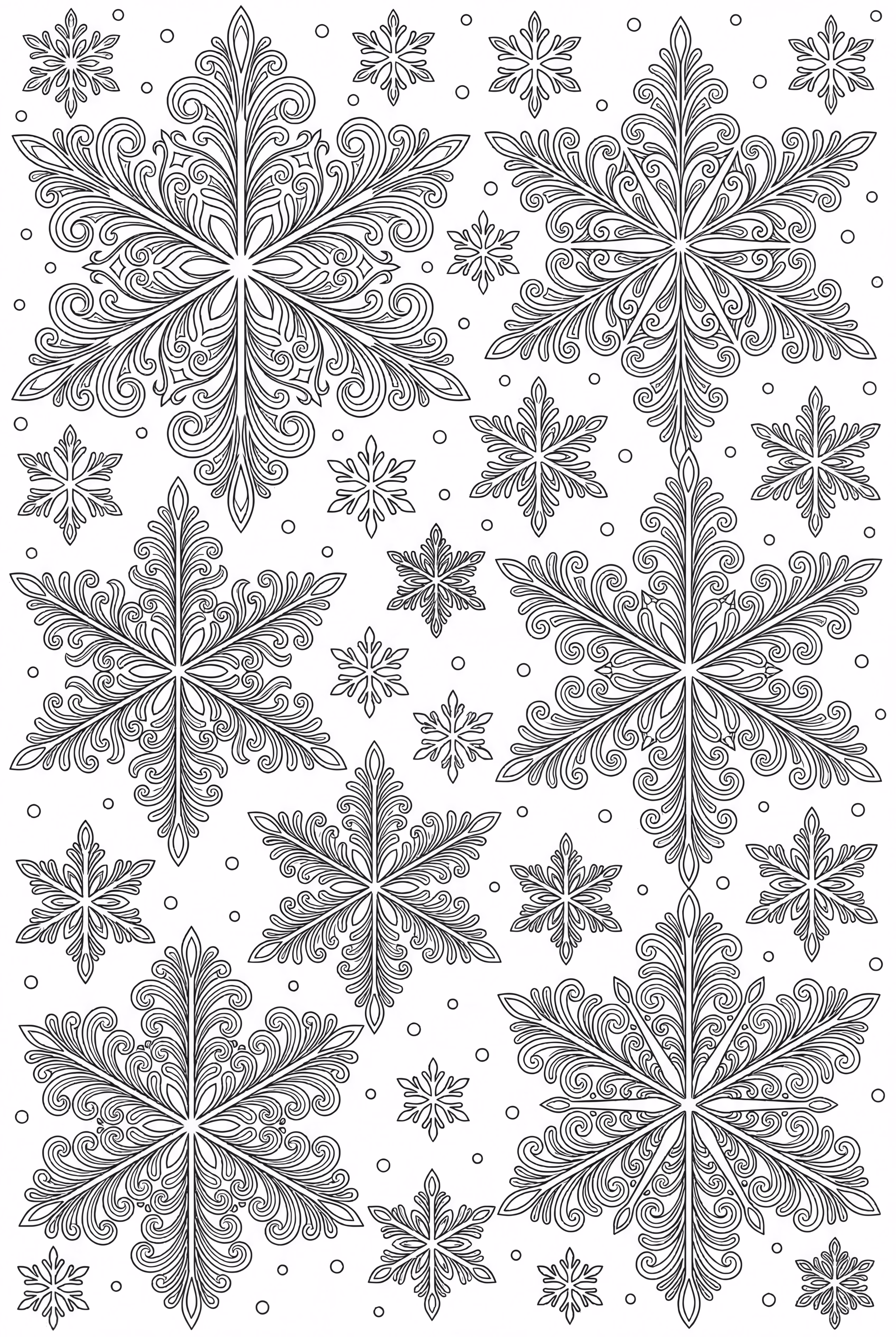 A Cascade Of Overlapping Snowflakes