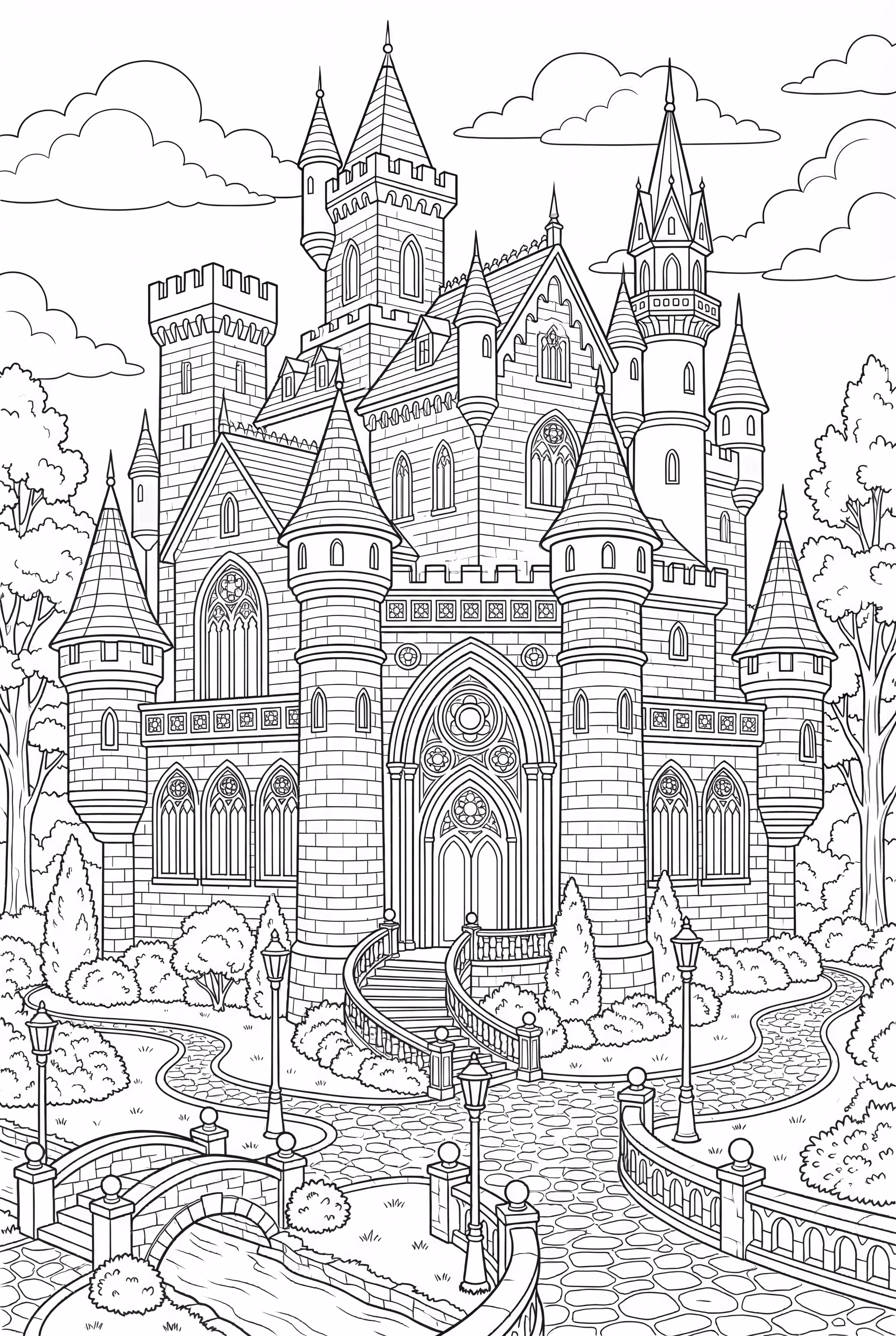 A Castle House with Many Towers