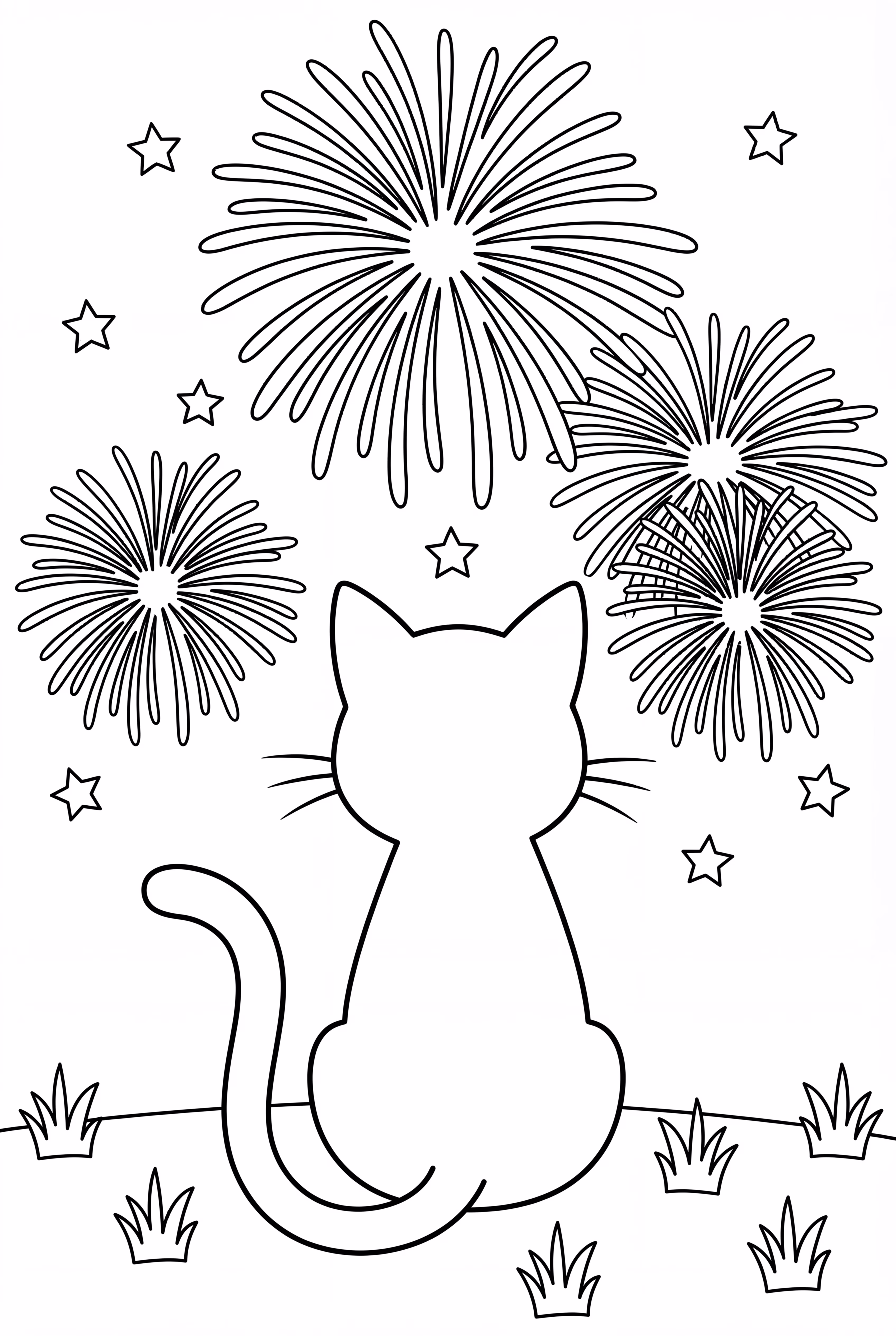 A Cat Watching A Firework