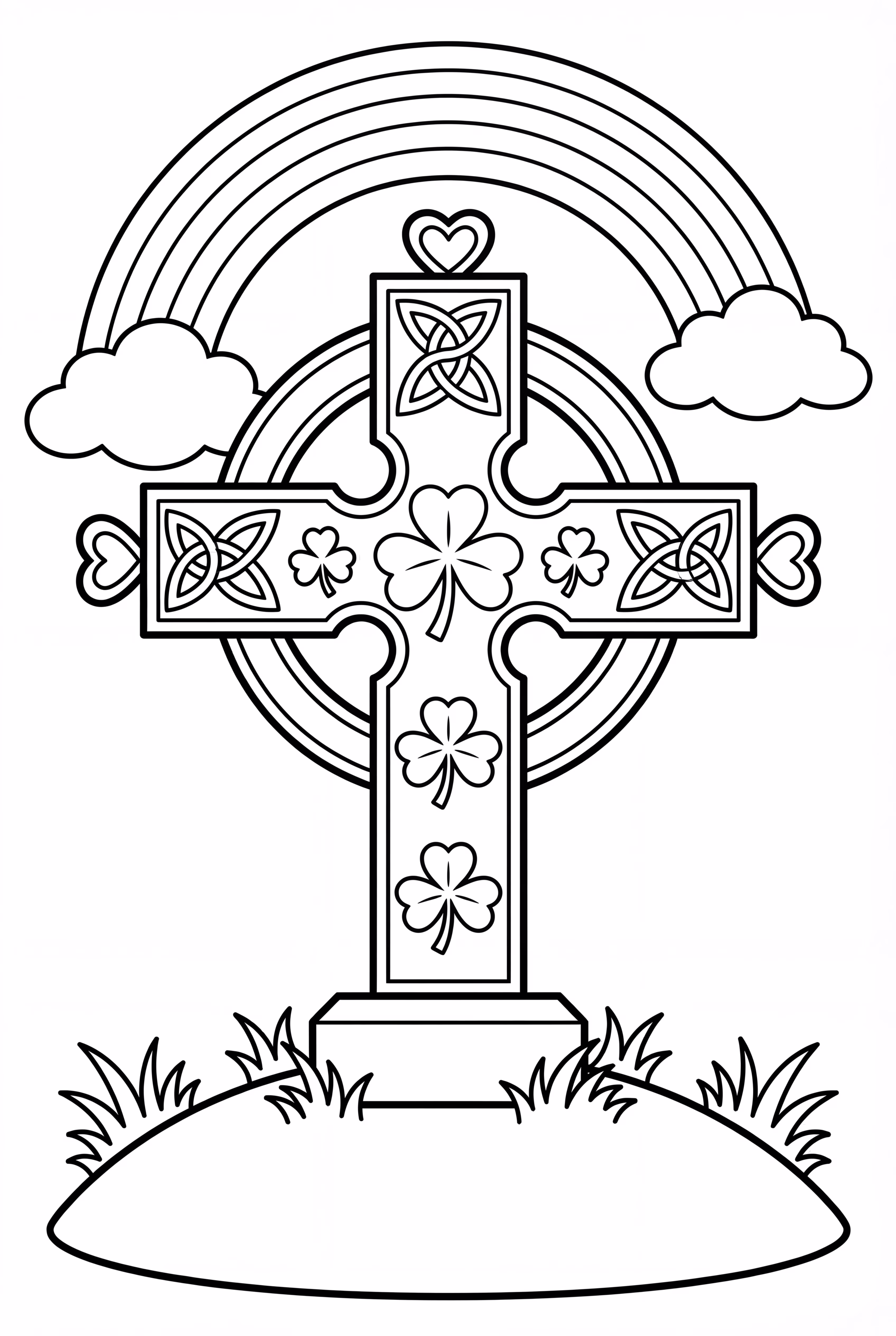 Uma Cruz Celta com Motivo de Trevo