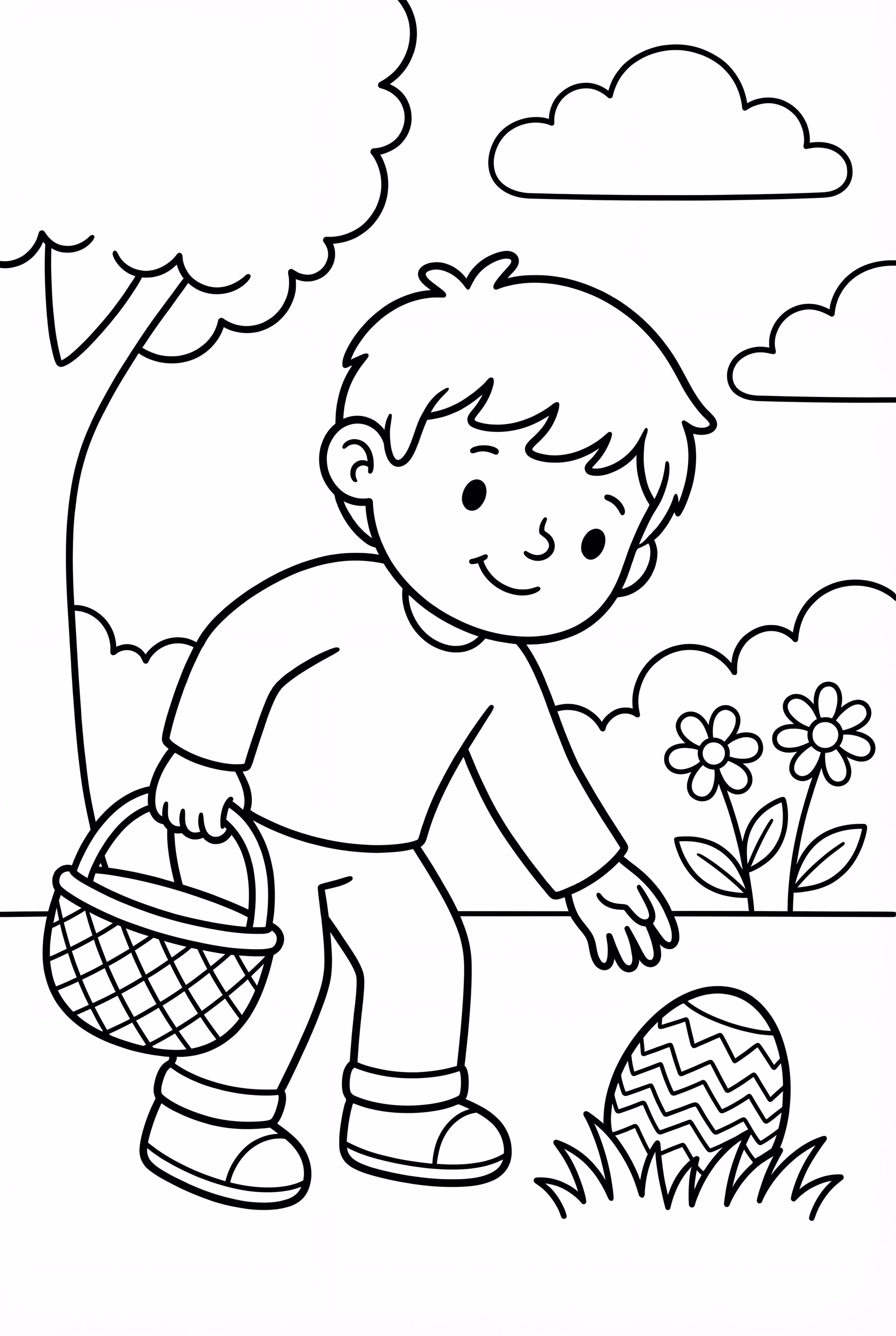 A Child Finding A Hidden Easter Egg