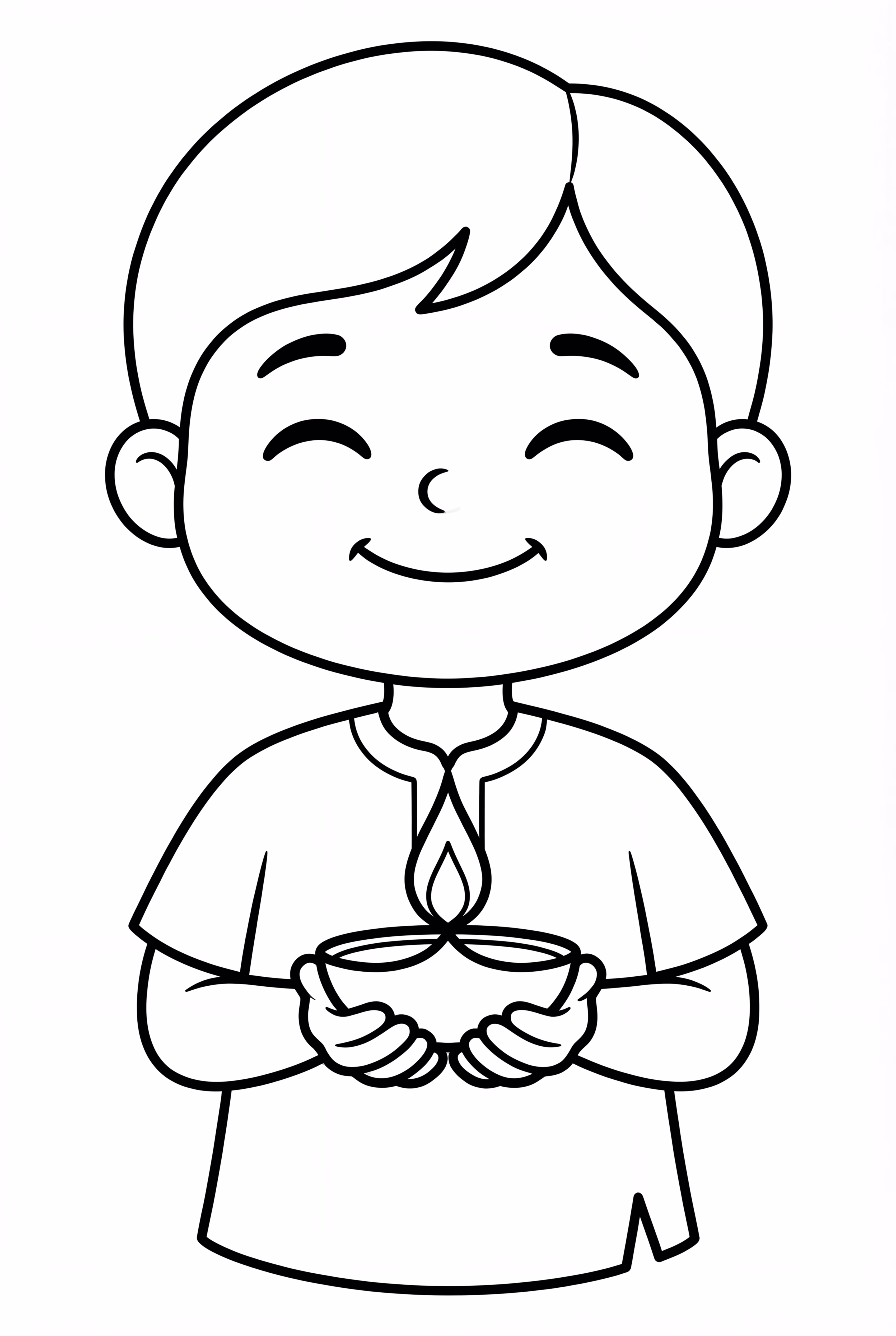 A Child Holding A Diwali Diya