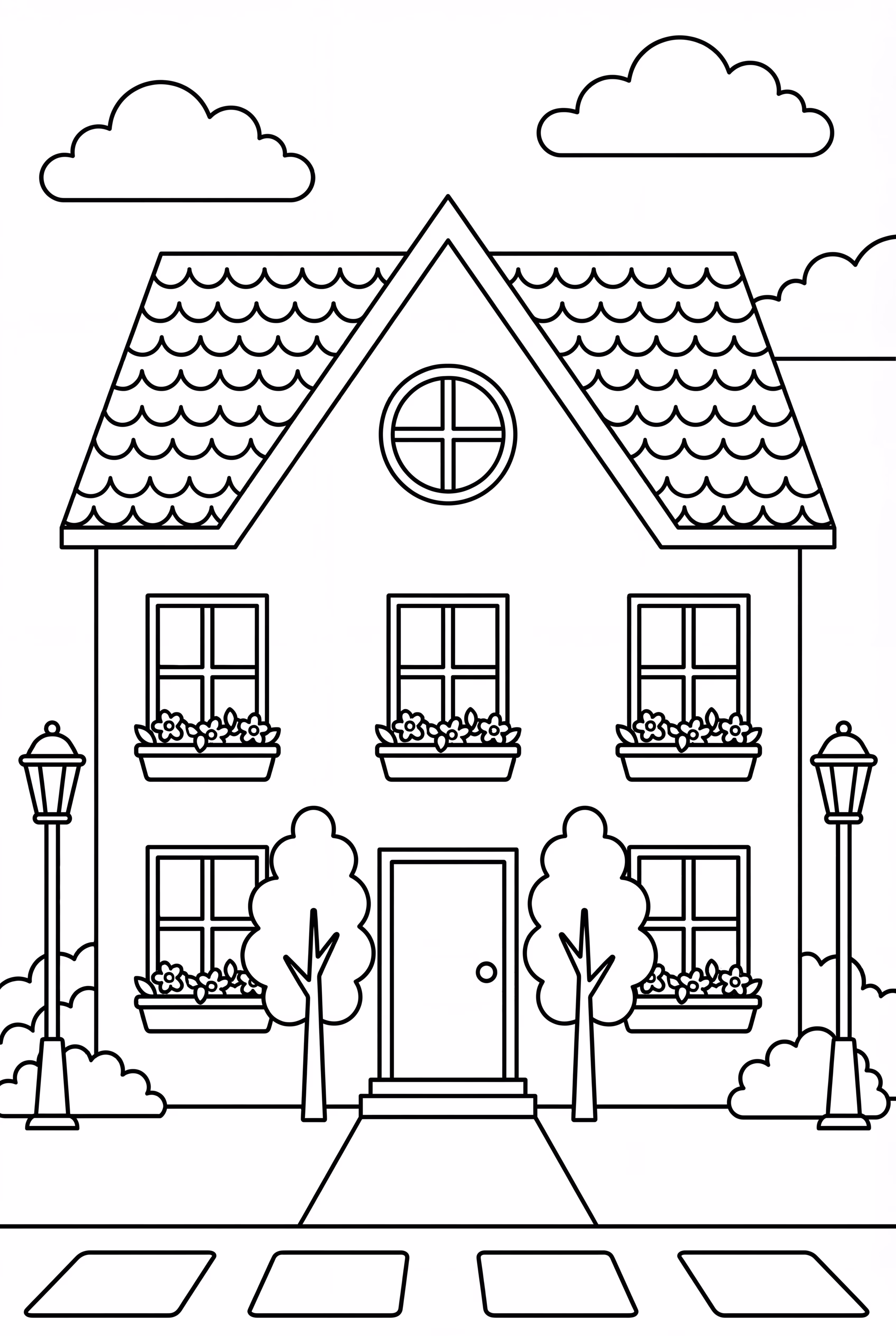 A City Street with a House