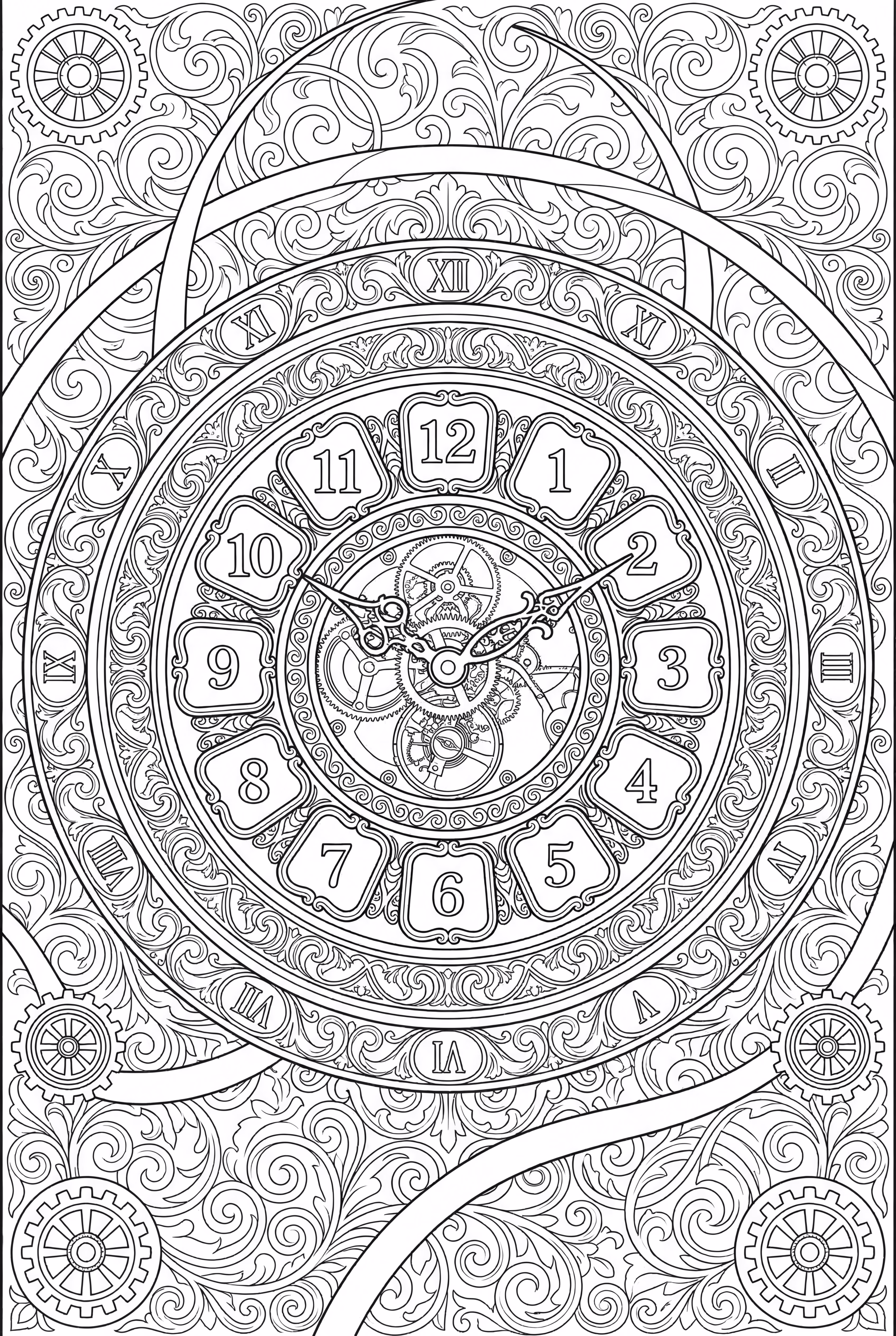 带有所有数字的钟表表盘