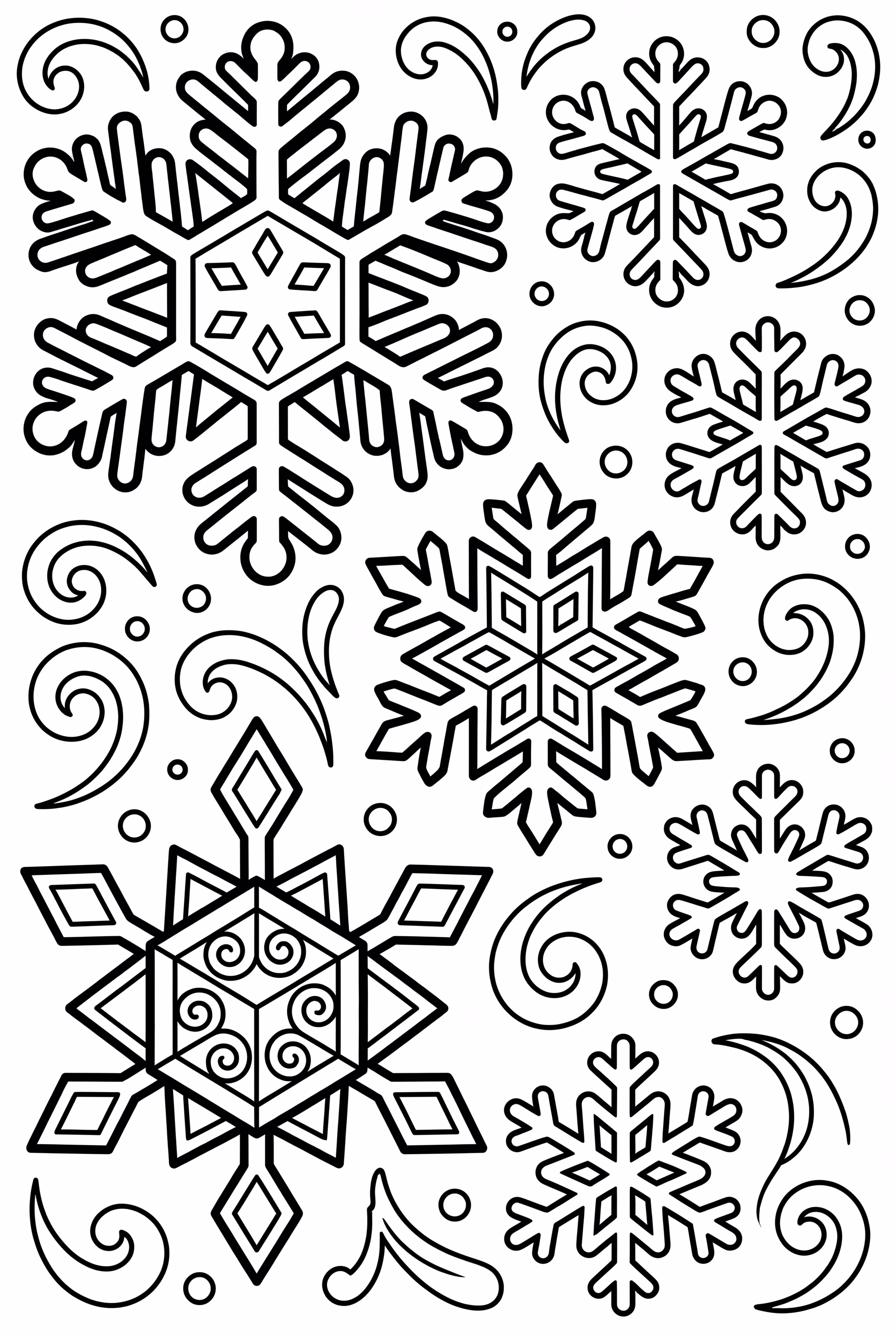 一群不同的雪花