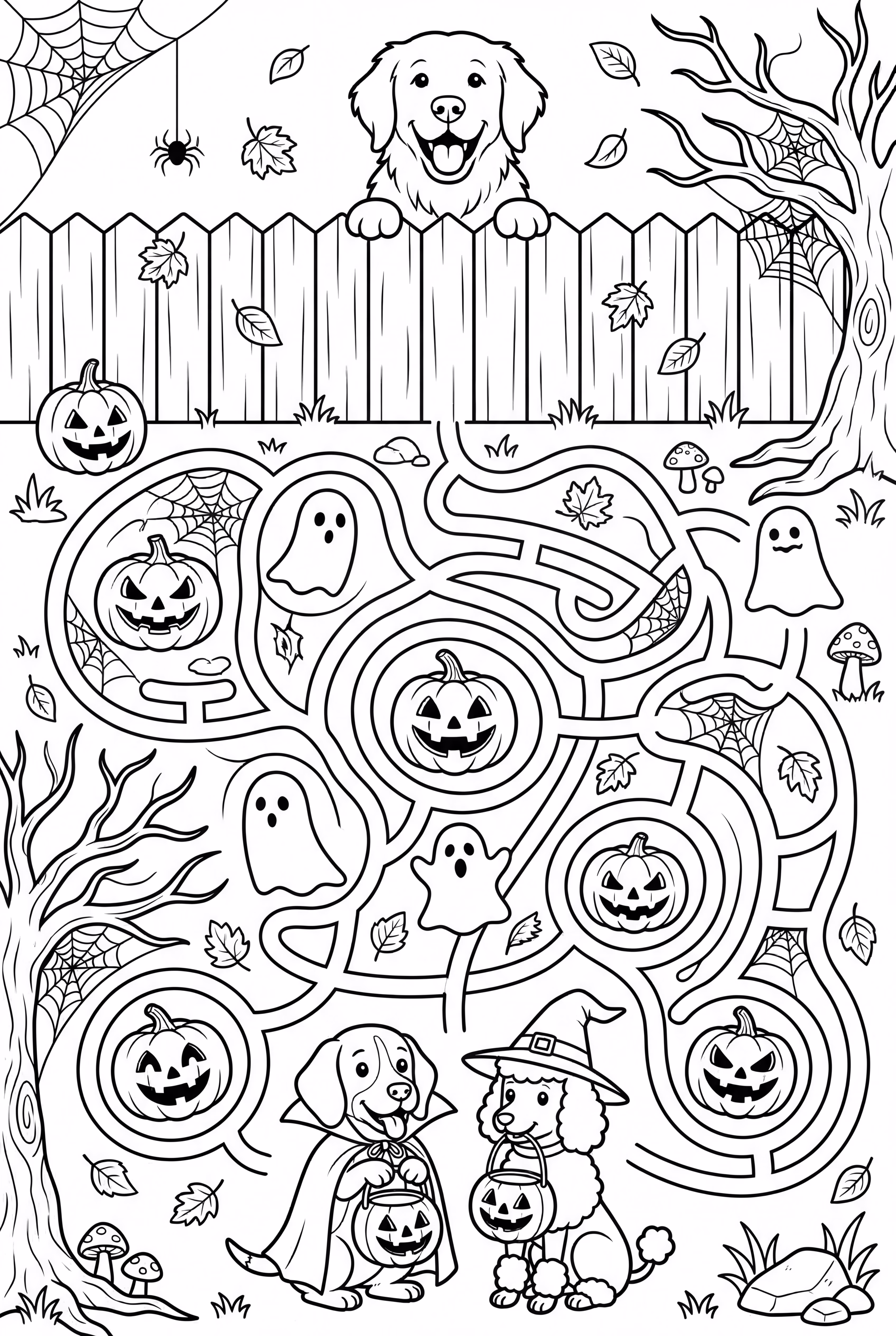 Un labyrinthe d'Halloween complexe de Bluey dans le jardin