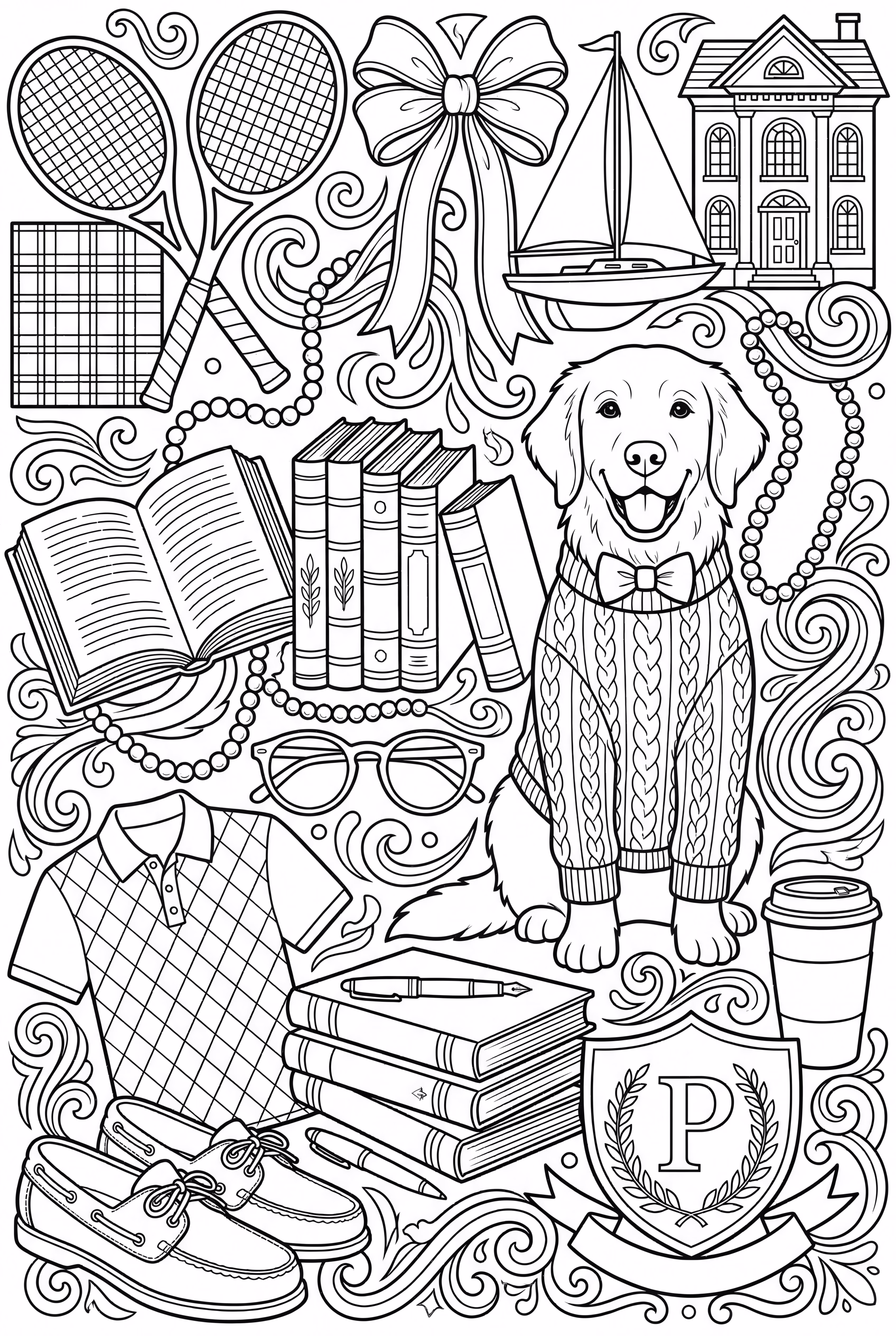 A Complex Collage of Preppy Doodles