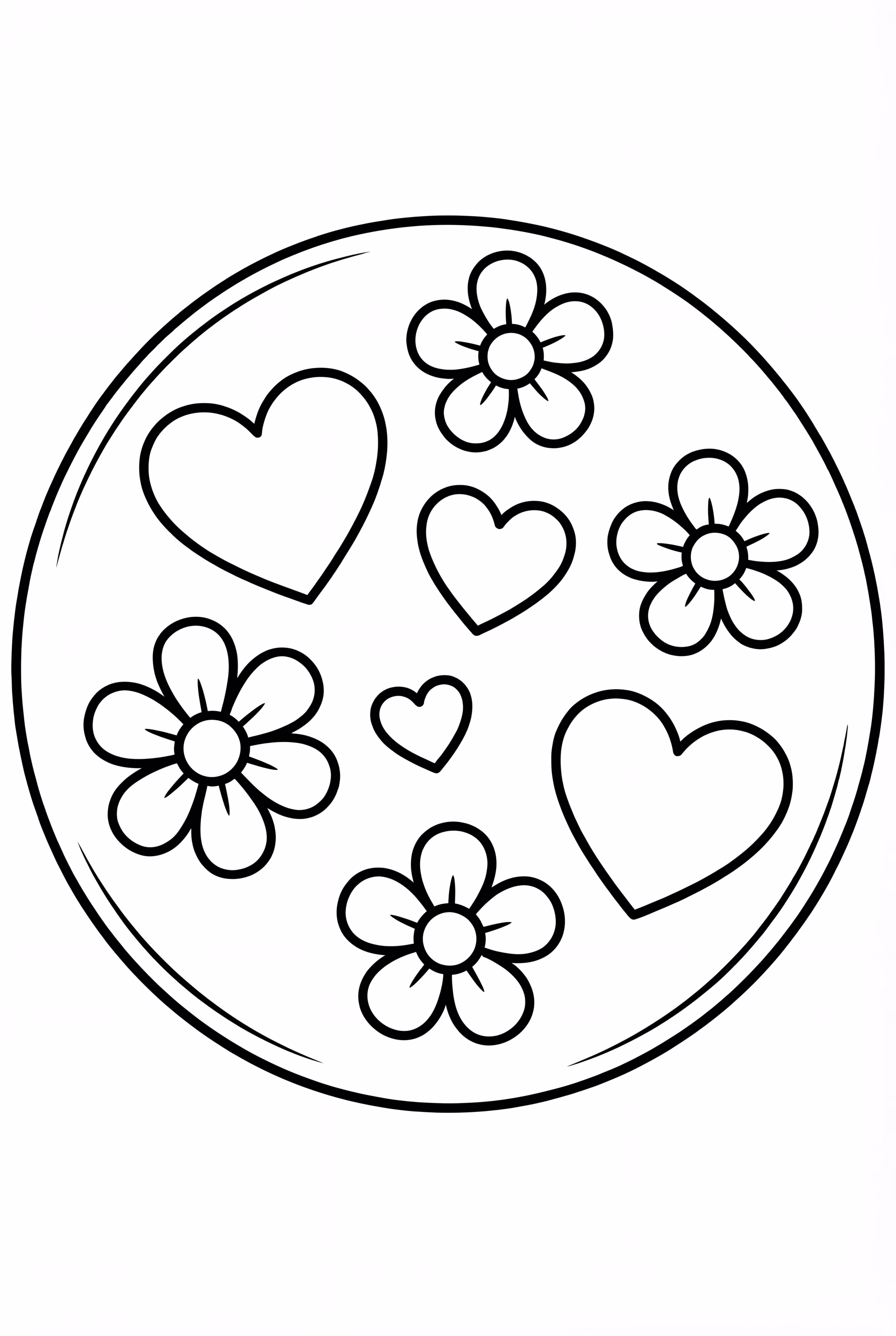 A Cookie With Hearts and Flowers