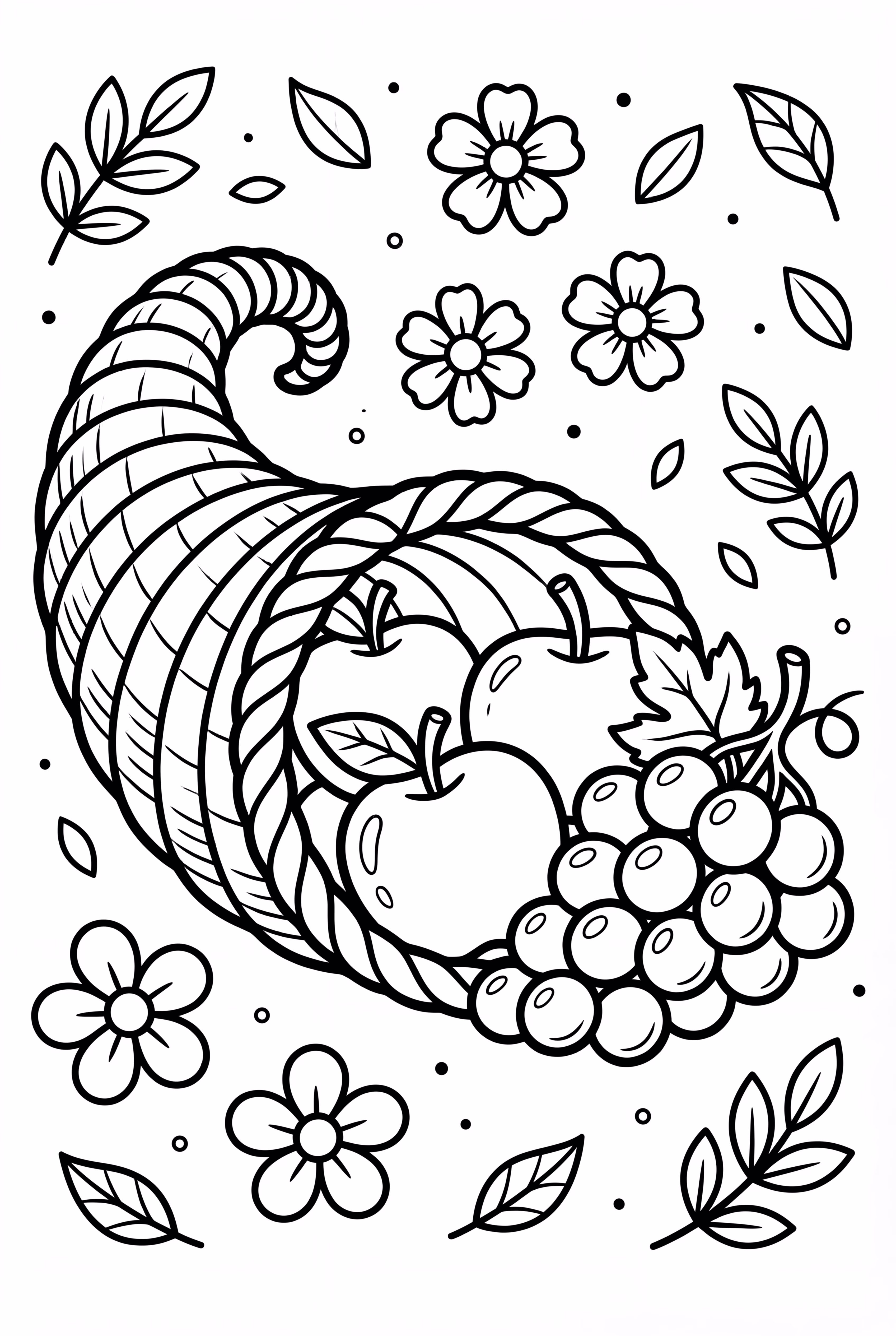 A Cornucopia Decorated With Flowers