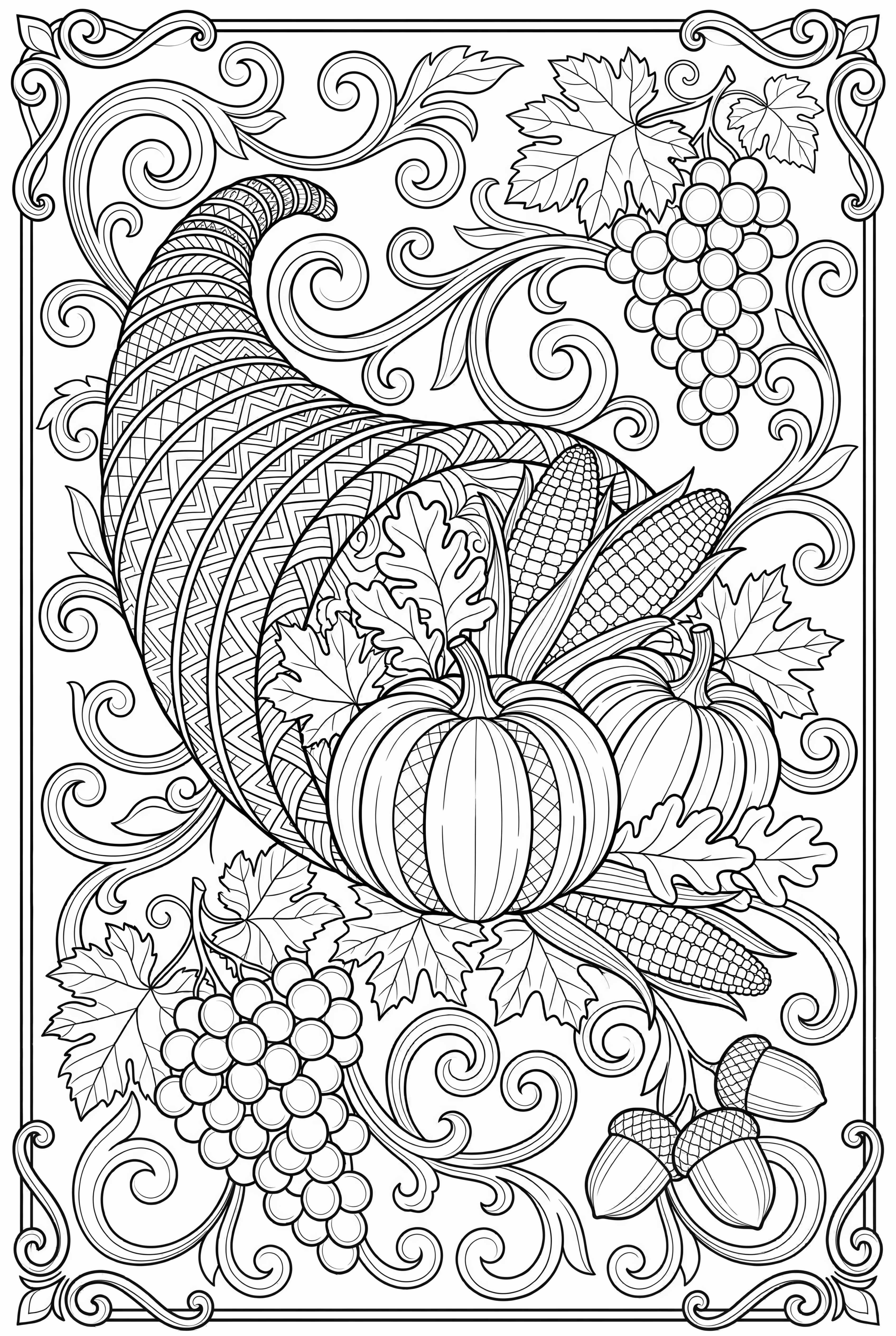 A Cornucopia With Intricate Woven Patterns