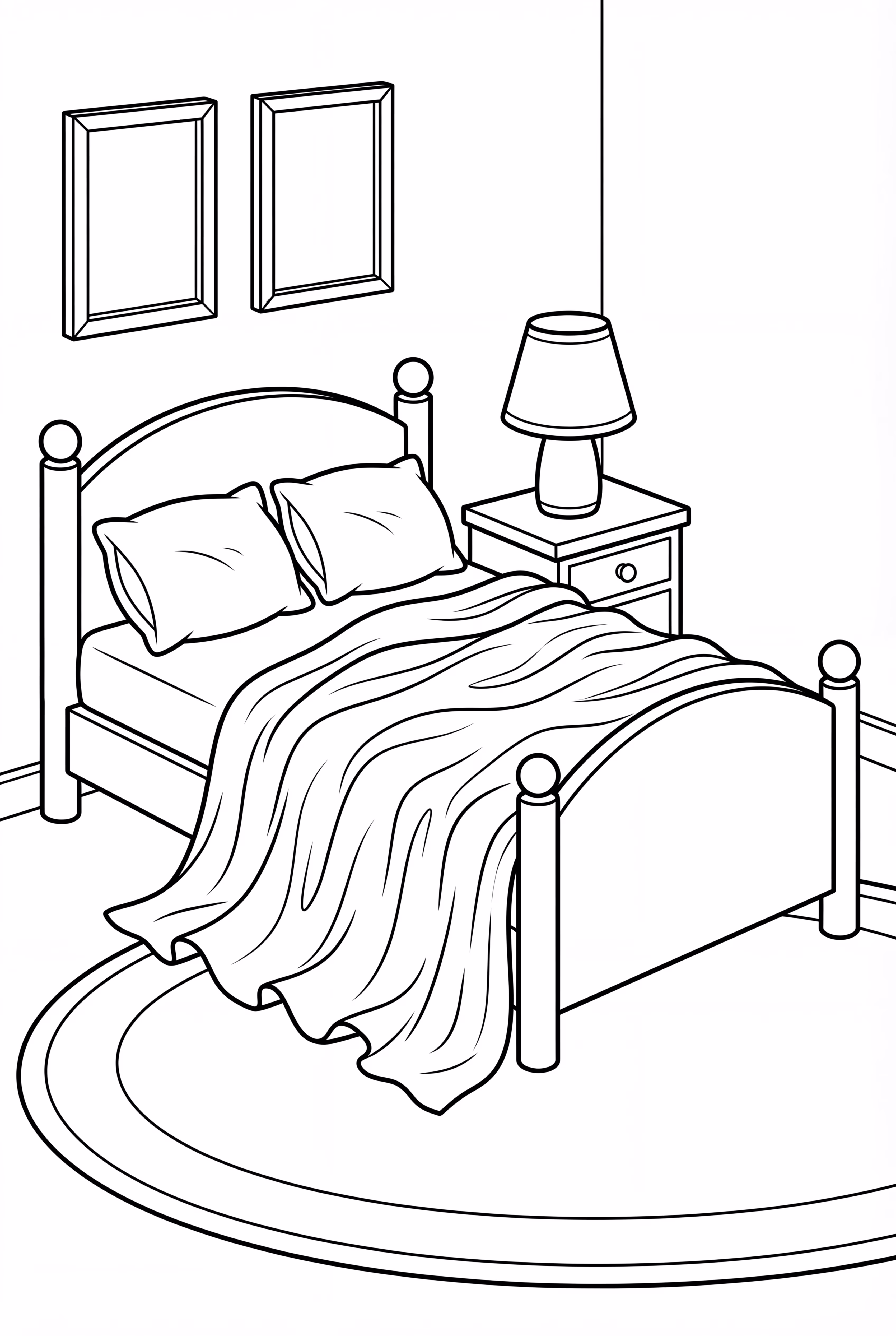 A Cozy Bedroom With A Messy Blanket