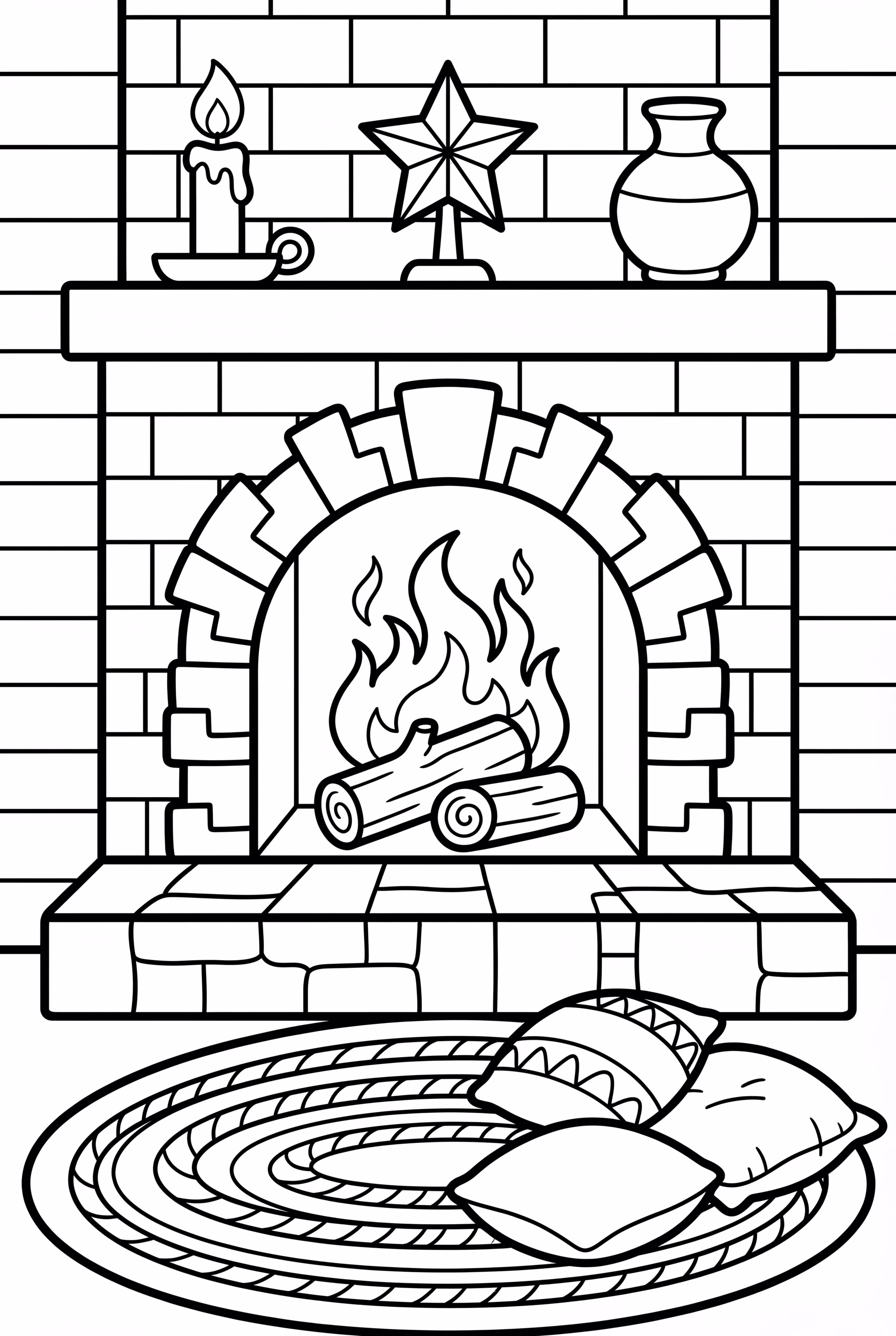 A Cozy Fireplace With A Crackling Fire