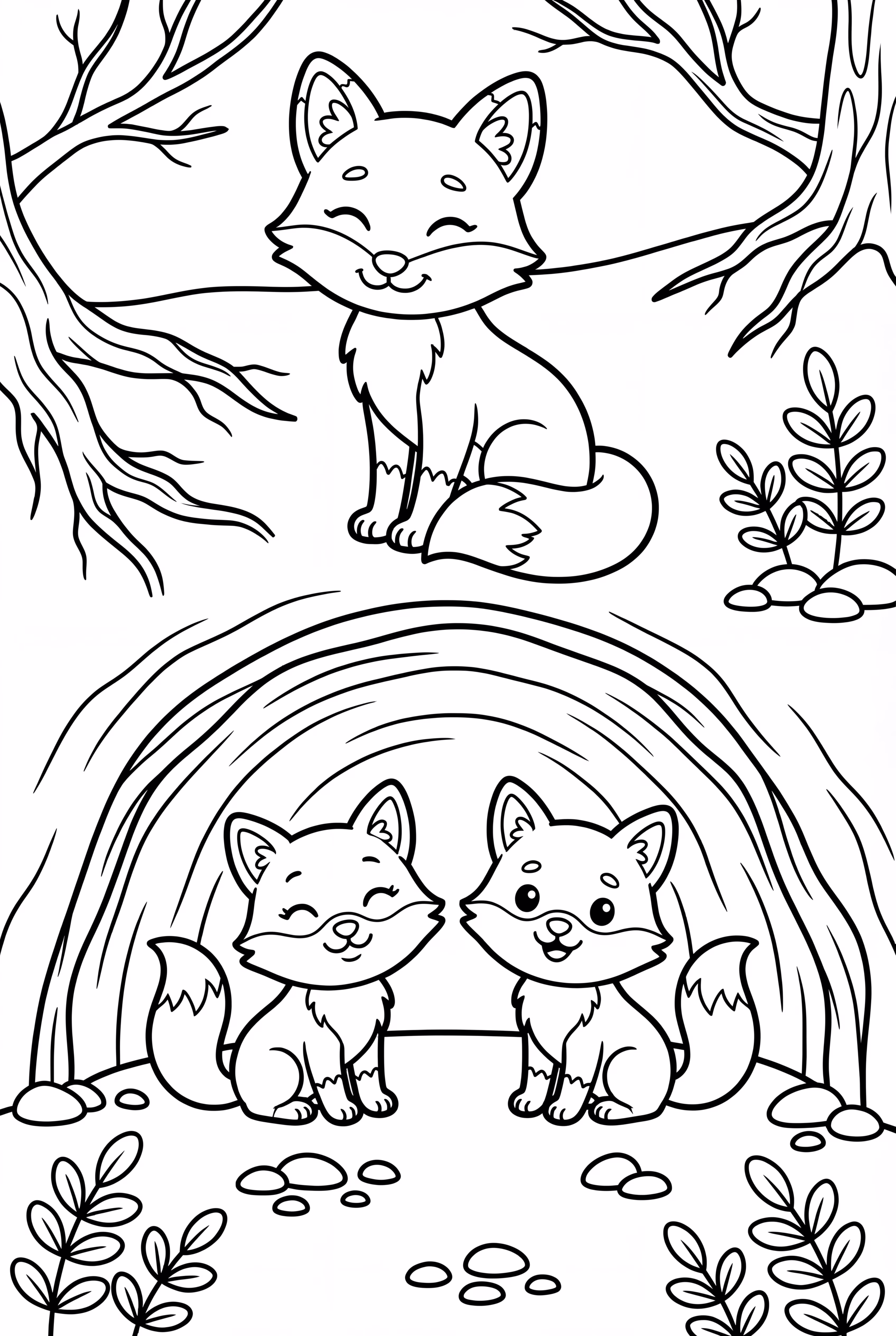 A Cozy Fox Family In Their Den