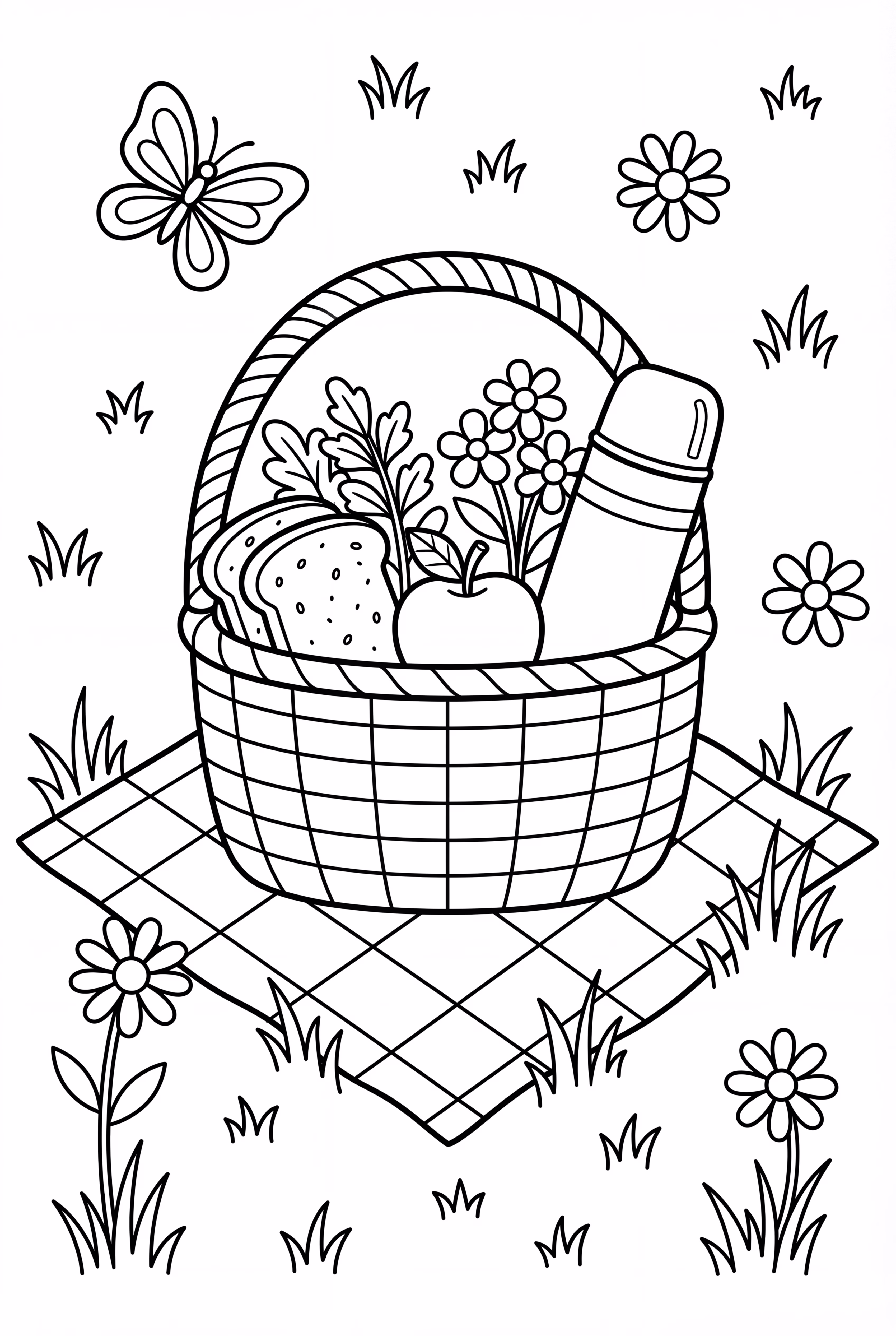 A Cozy Picnic Basket In A Meadow