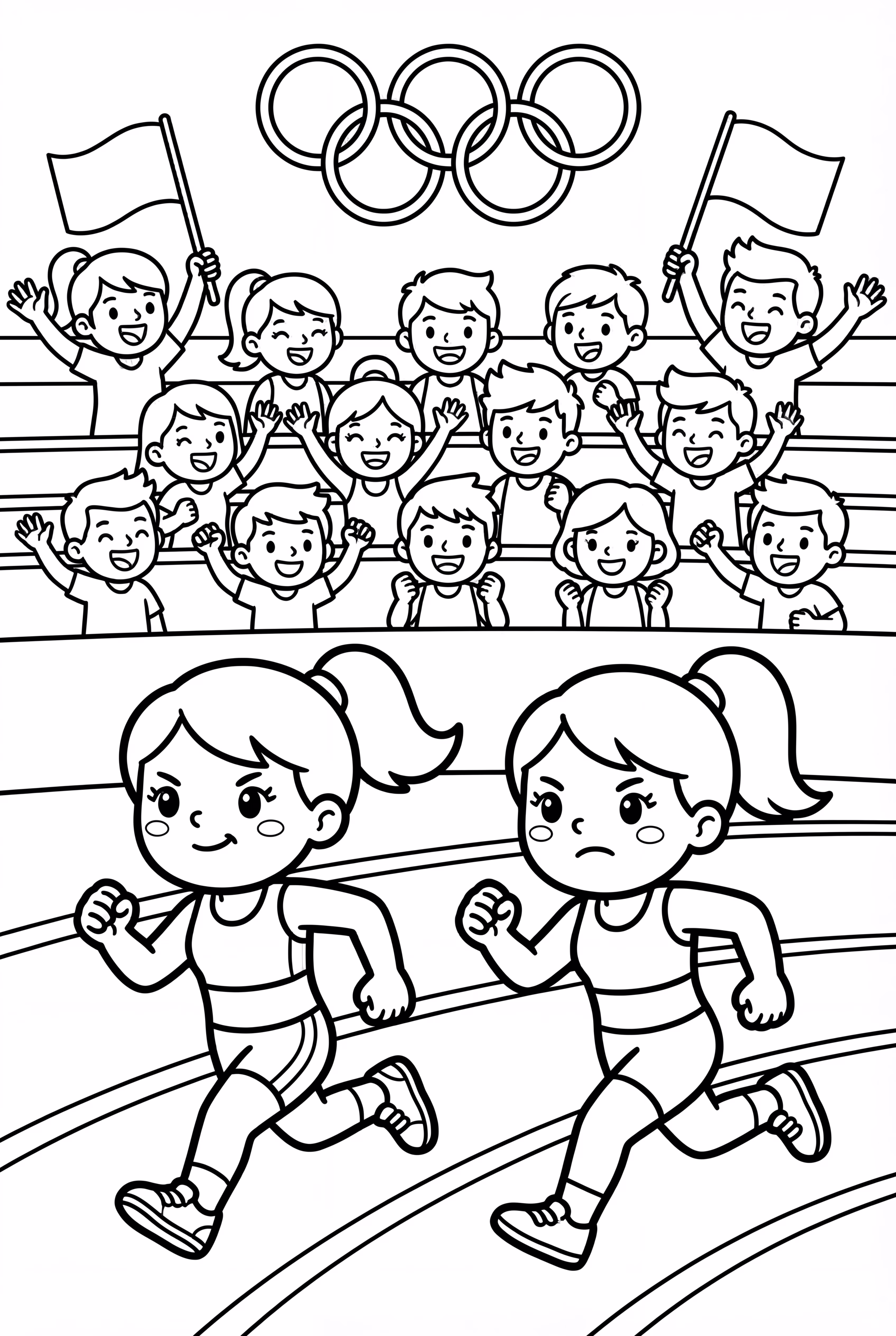 A Crowd Watches the Olympics