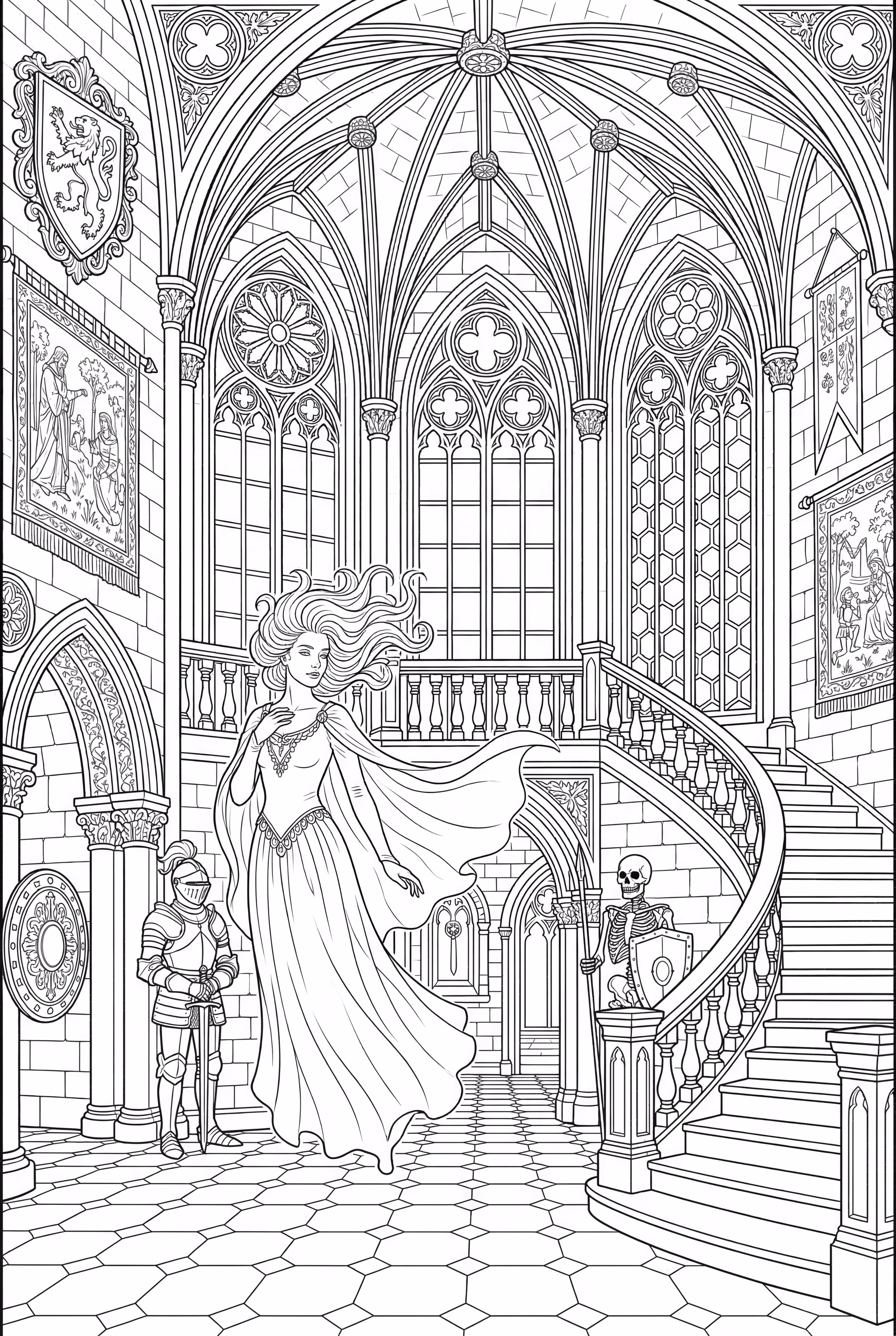 Un Fantôme Curieux Explorant un Château