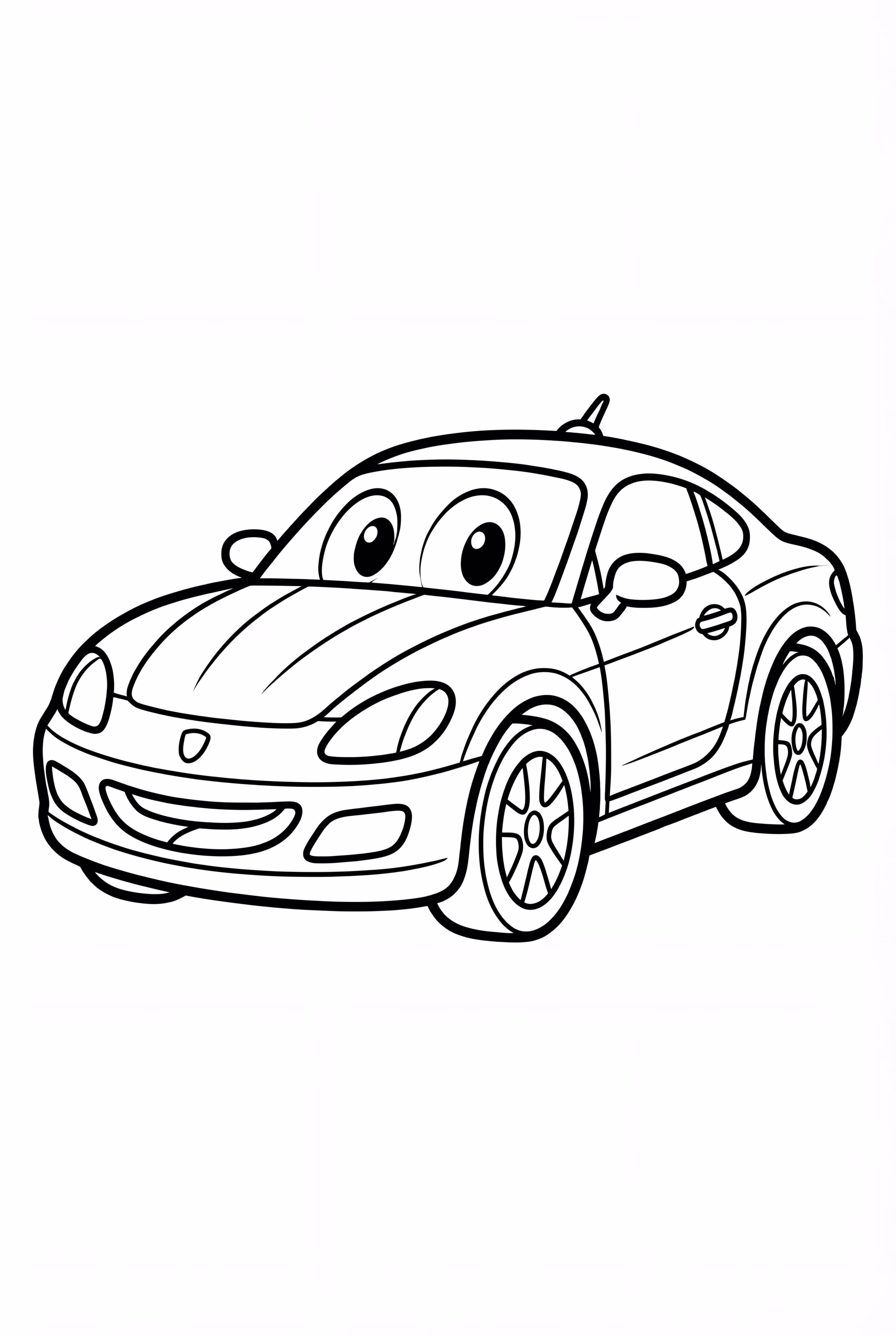 A Cute Cartoon Bugatti