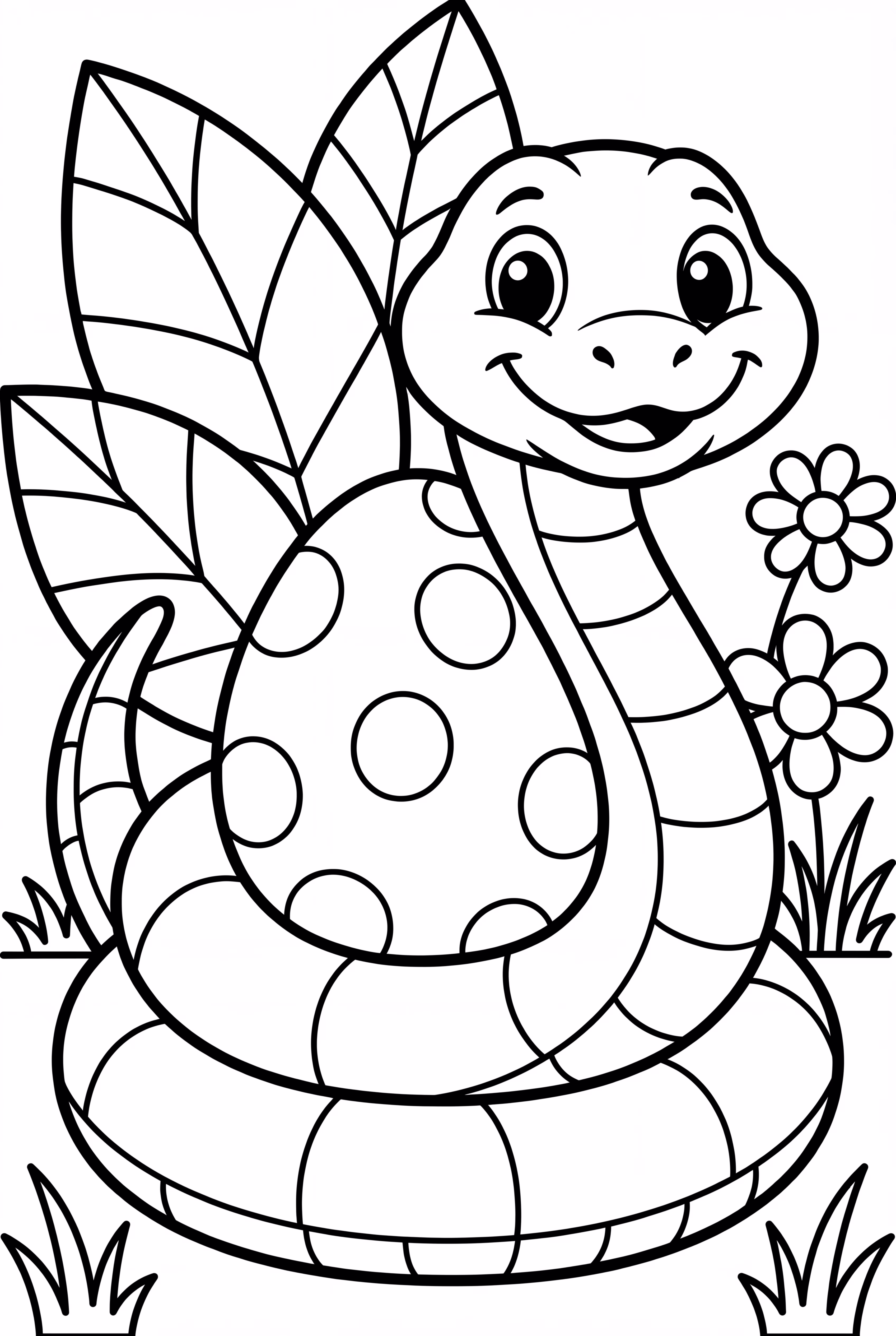 A Cute Snake Coiled Around Its Egg