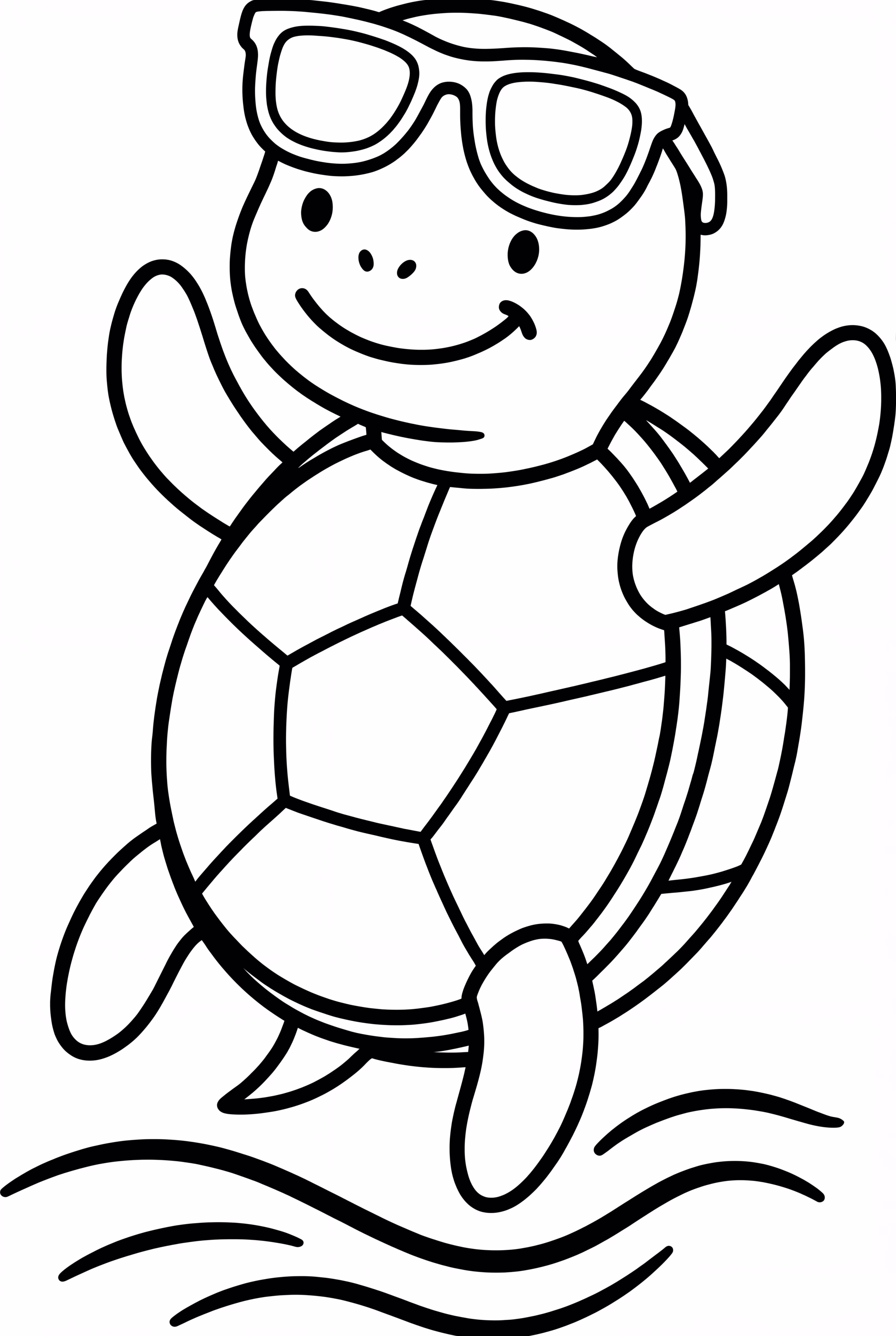 A Cute Summer Turtle Swimming