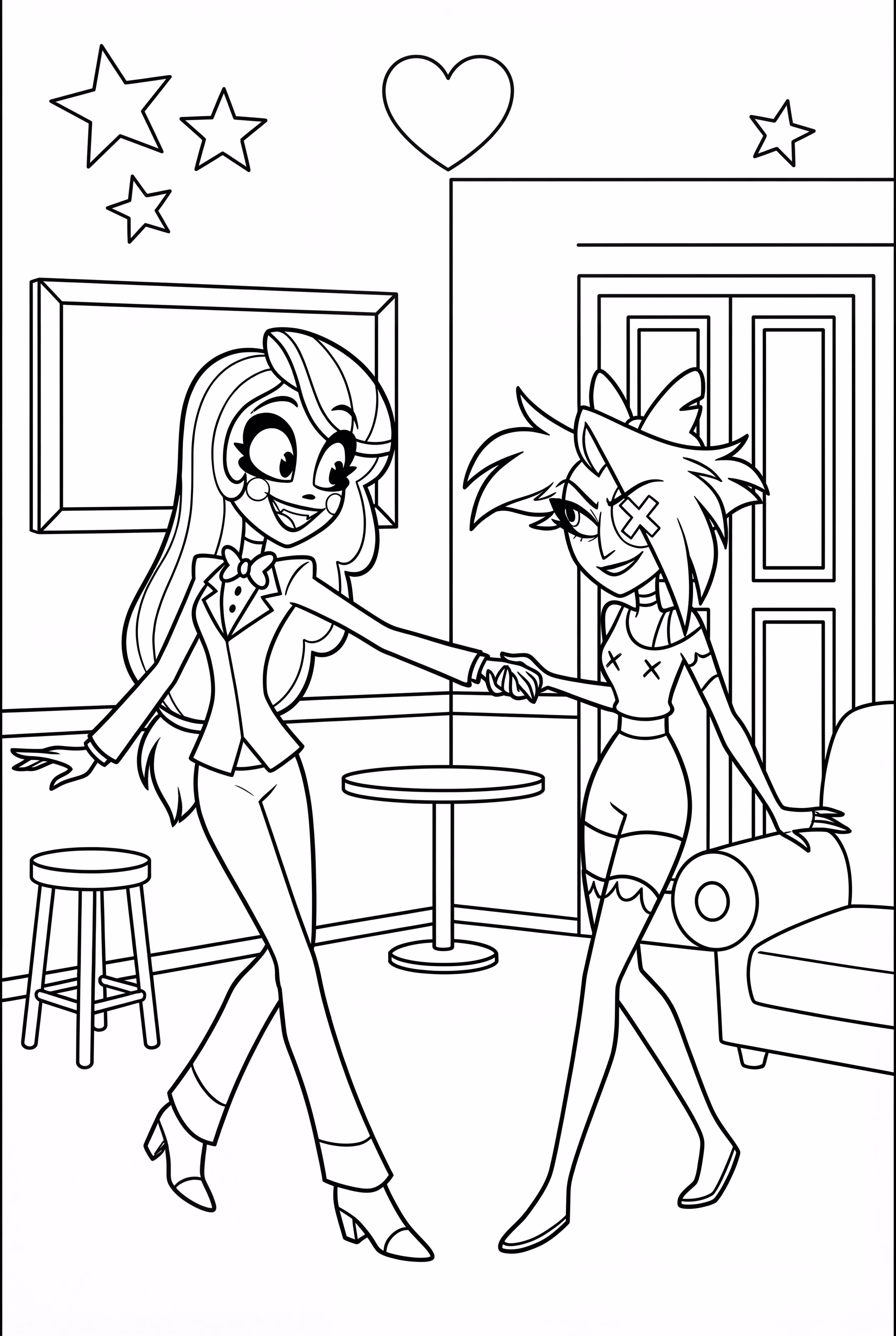 A Dance Between Charlie And Vaggie At The Hazbin Hotel