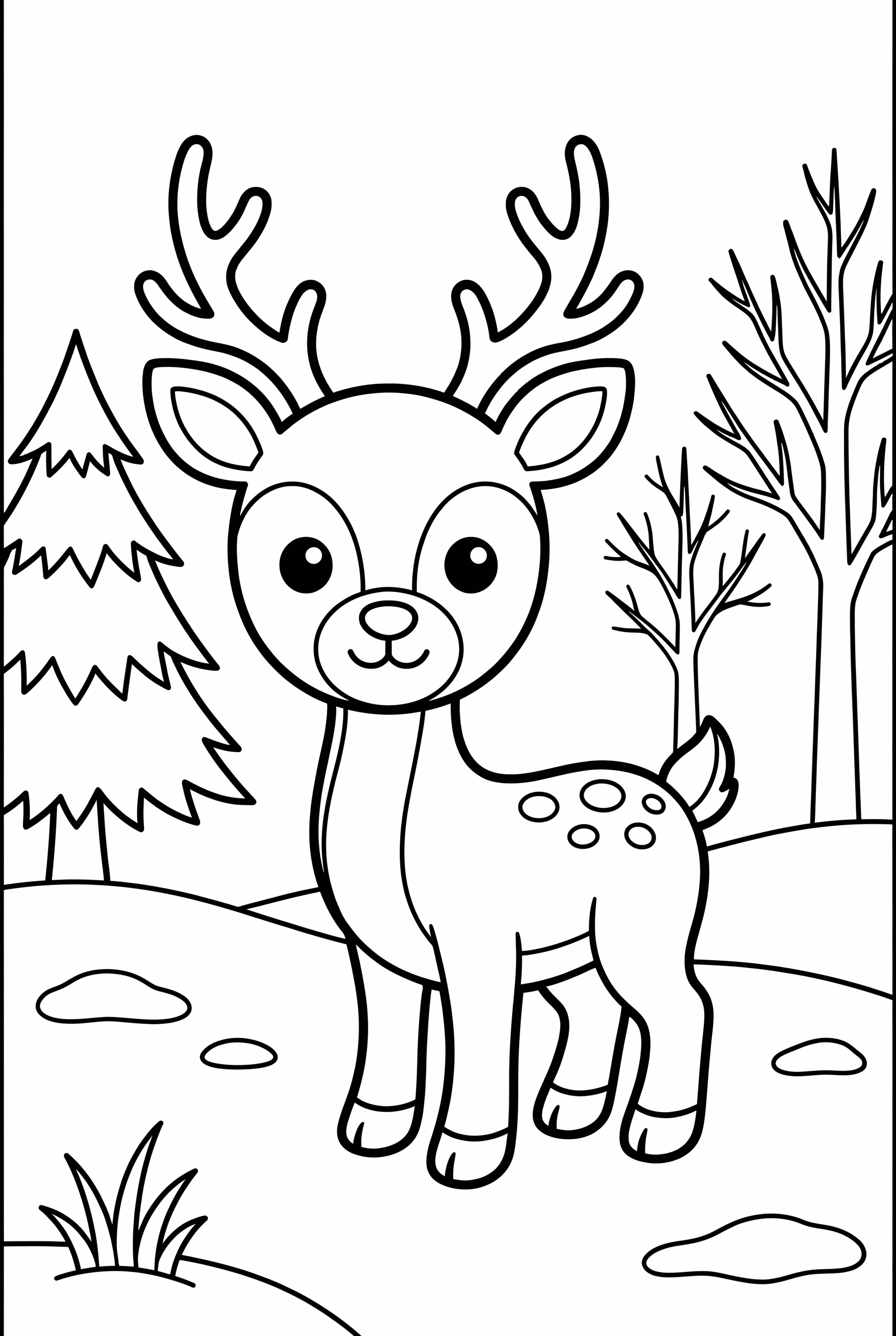 A Deer in the Winter Woods