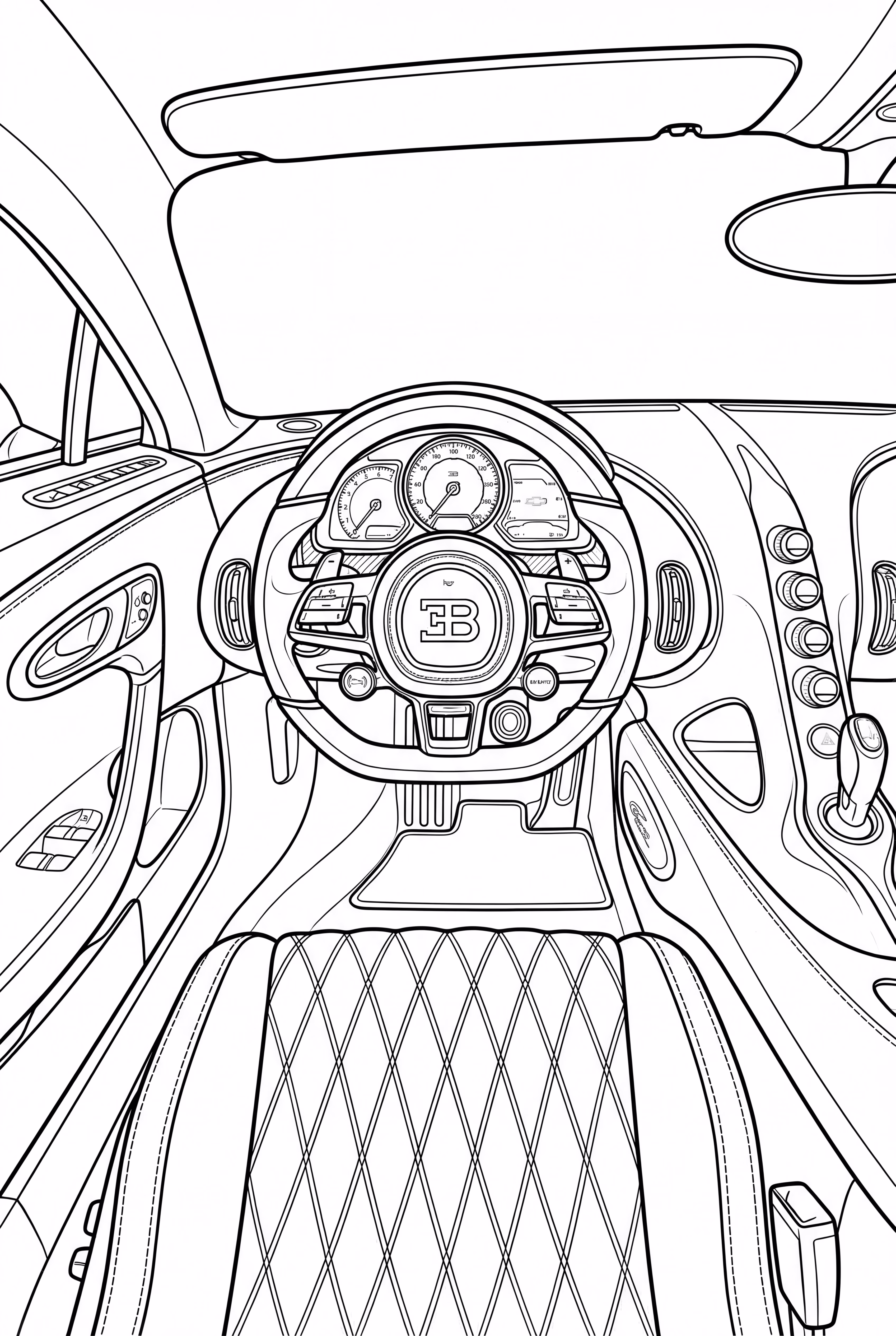 A Detailed Bugatti Interior View