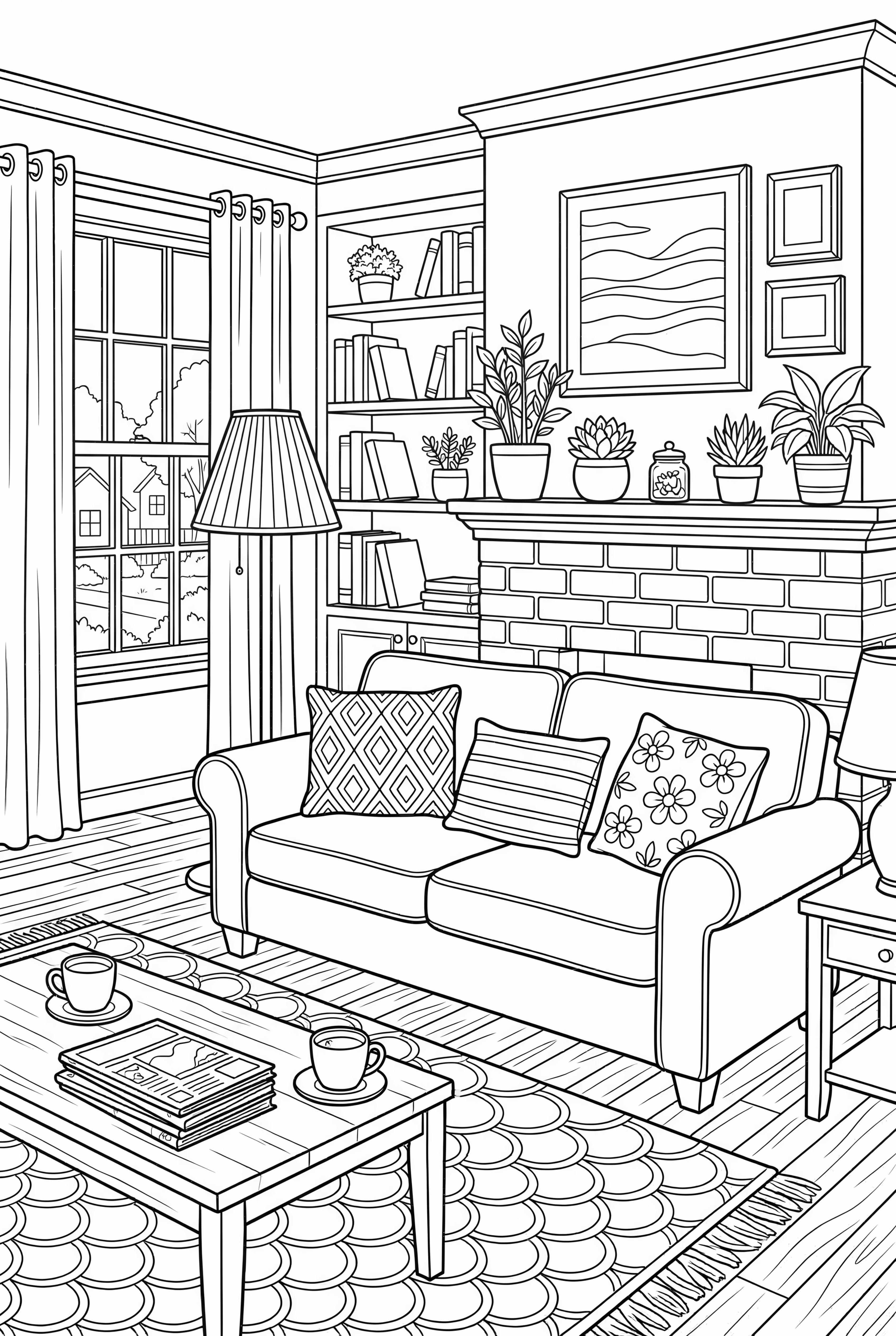 A Detailed Cozy Living Room Interior