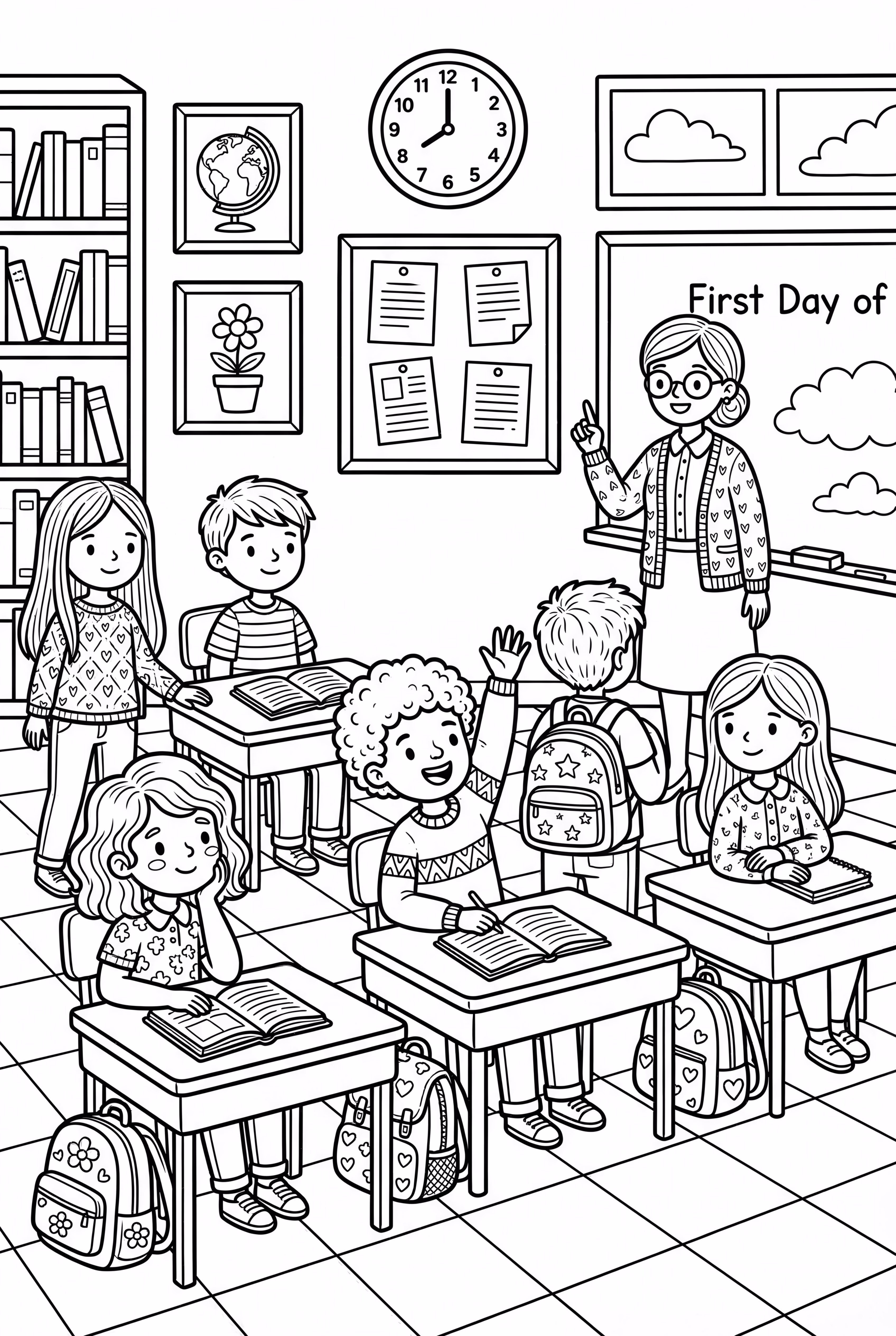 A Detailed First Day Of School Classroom